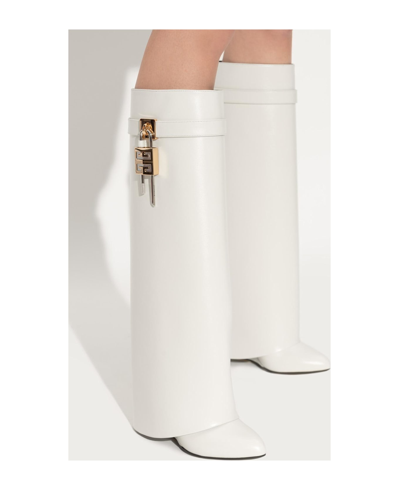 Givenchy Wedge Heel Boots 'shark Lock' - White