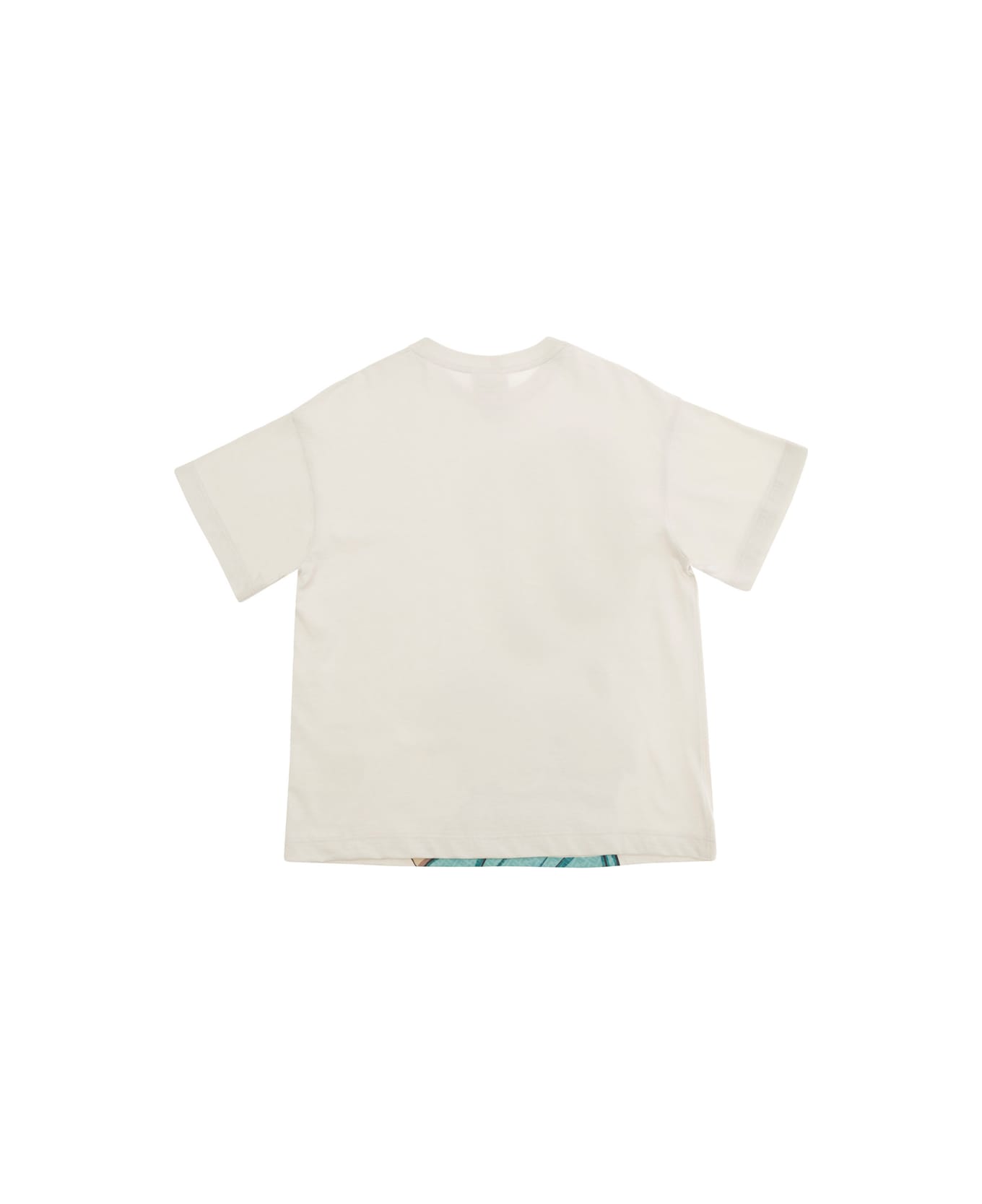 Fendi Dry Clay Coloured T-shirt With Volleyball Print In Cotton Boy - Grey