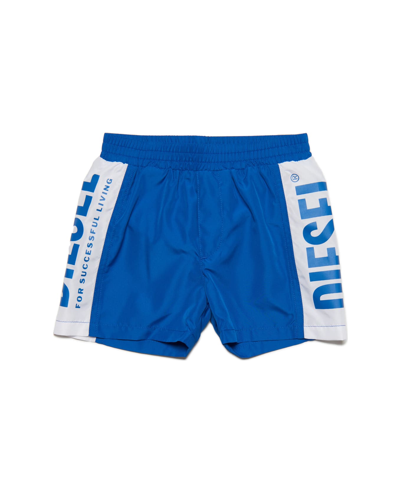 Diesel Mimmob Sw Boxer Diesel Blue Lycra Boxer Swimming Costume With Logo Band - Princess blue