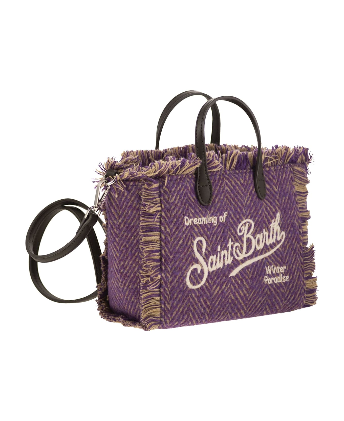 MC2 Saint Barth Mini Vanity Bag With Bangs And Embroidered Logo - Purple ショルダーバッグ