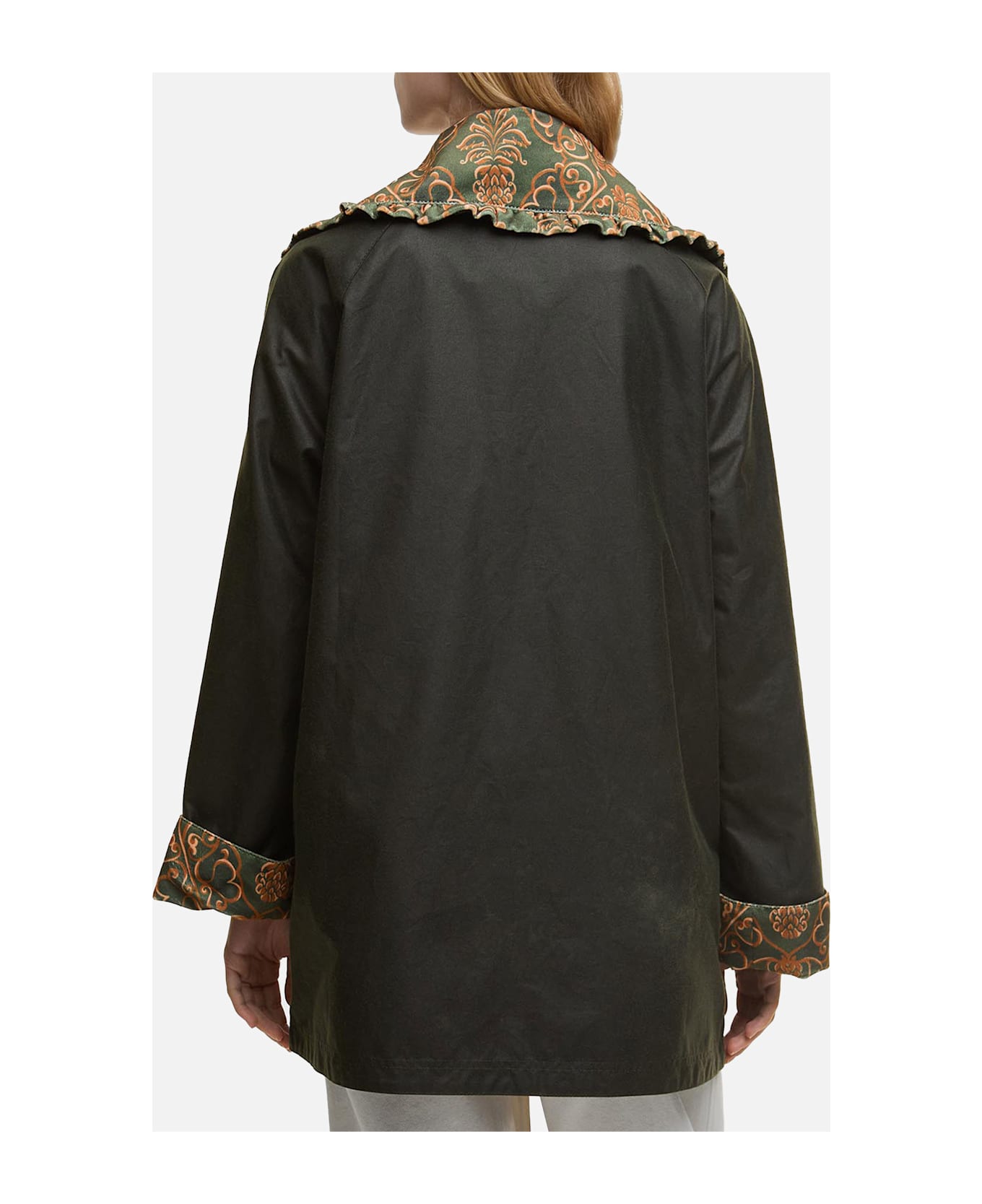 Barbour X Farm Rio Maria-clara Wax Jacket - Green