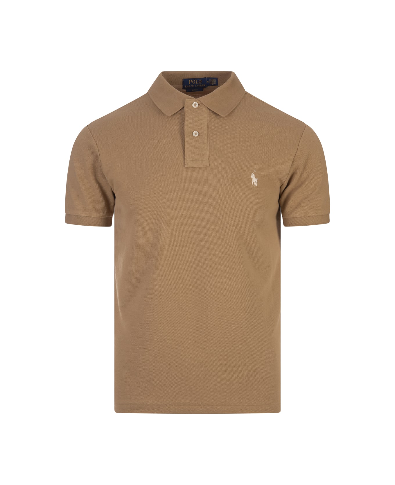 Ralph Lauren Slim-fit Polo Shirt In Coffee Piqué - Brown