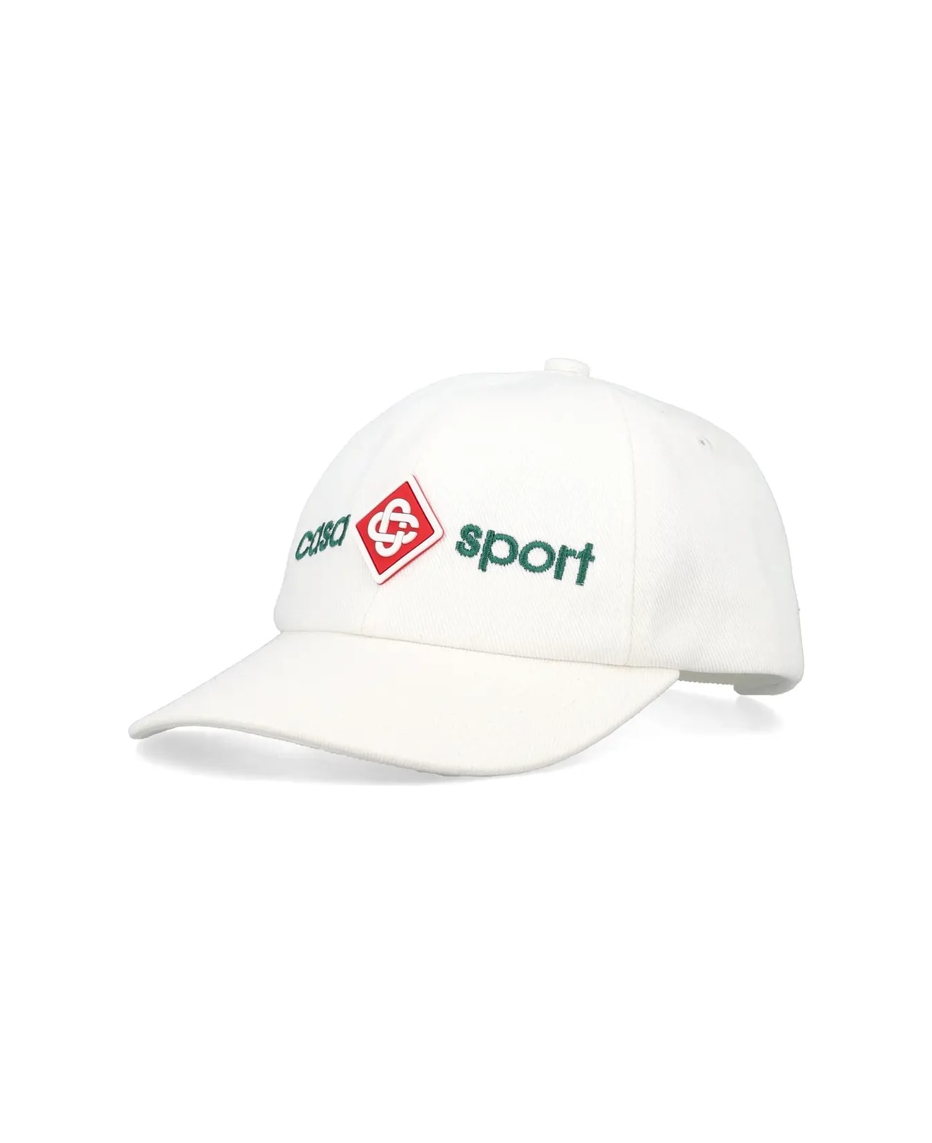 Casablanca White Baseball Hat With Front Logo - White