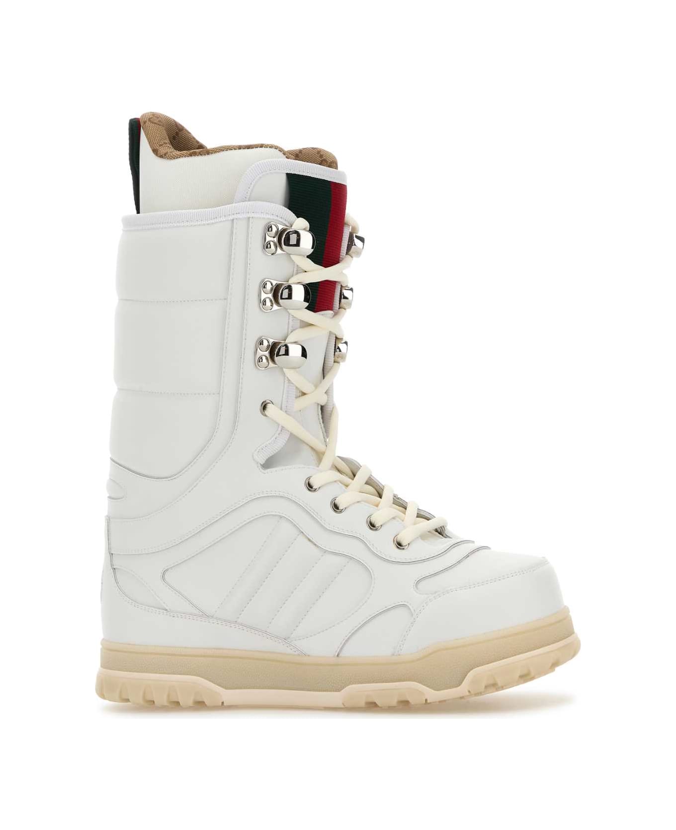 Gucci White Leather Boots - GWGWGRGGWGRG