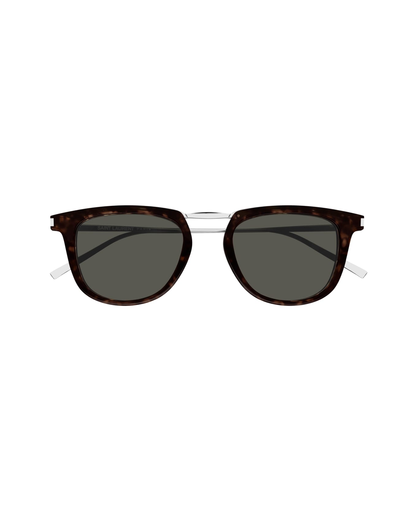 Saint Laurent Eyewear Saint Laurent Sl 753 Linea Corner Angle 002 Havana Silver Grey Sunglasses - Marrone