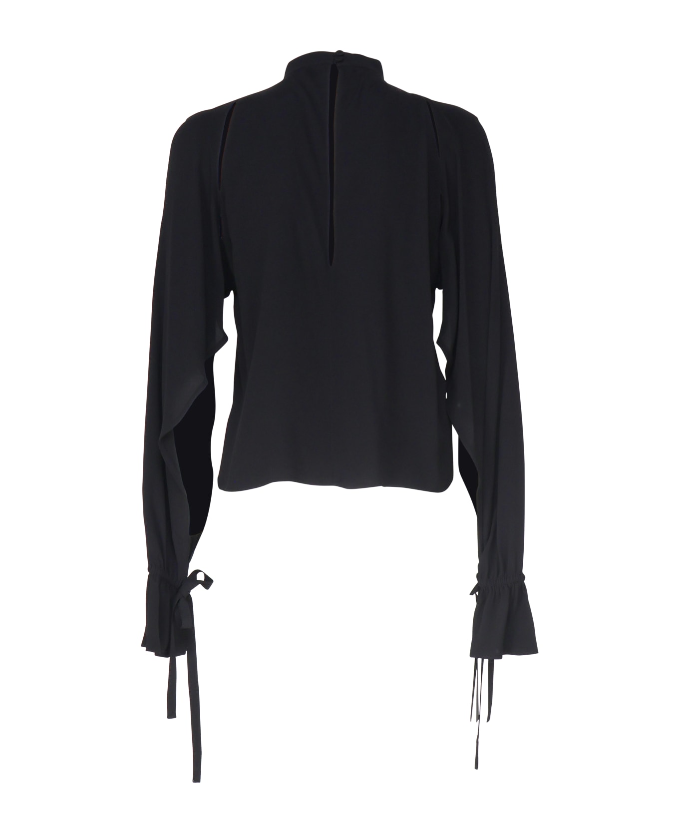 Pinko Flowing Blouse In Silk Blend - Black Limousine