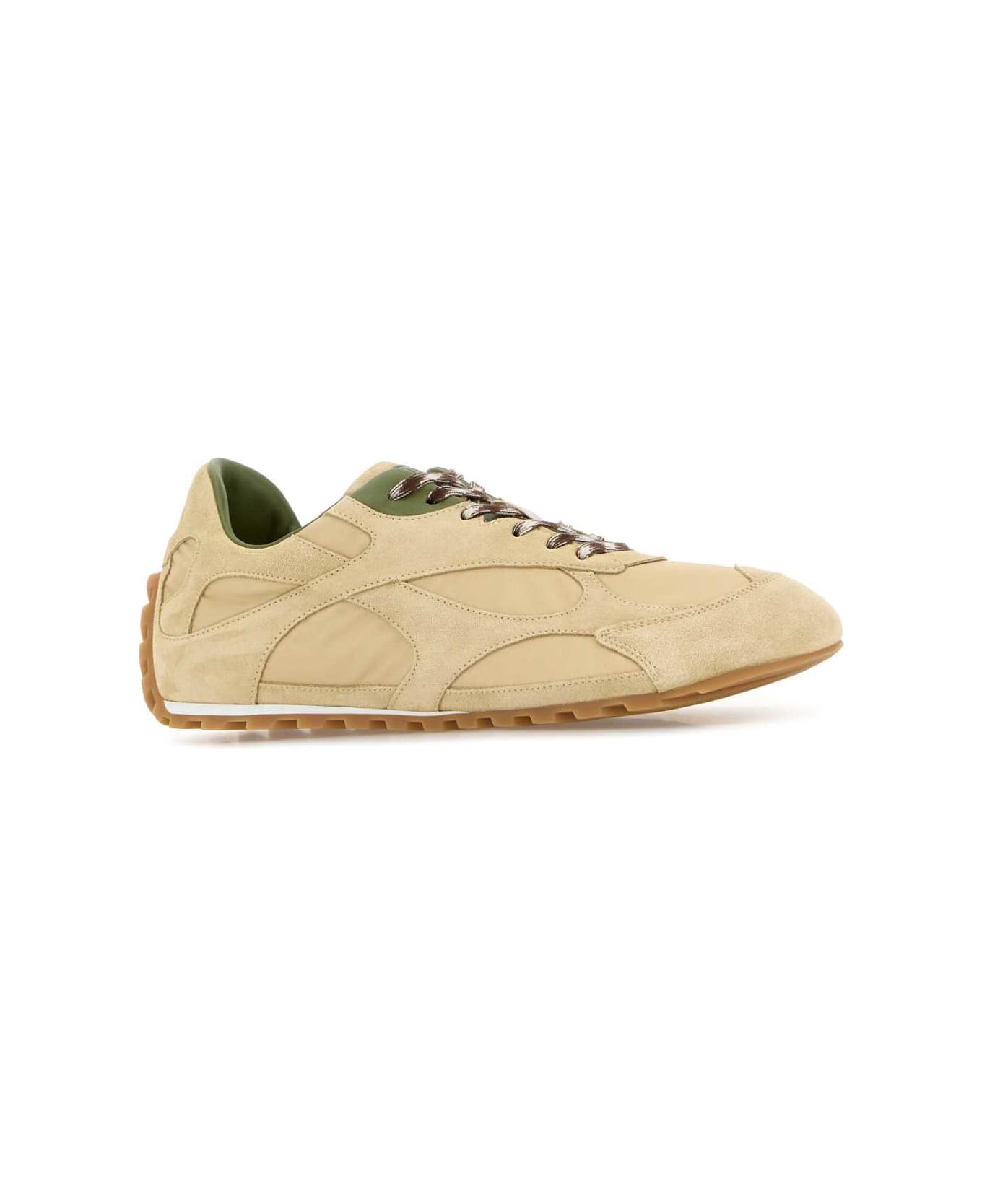 Bottega Veneta Beige Suede And Fabric Orbit Sneakers - TUFOMATCHA