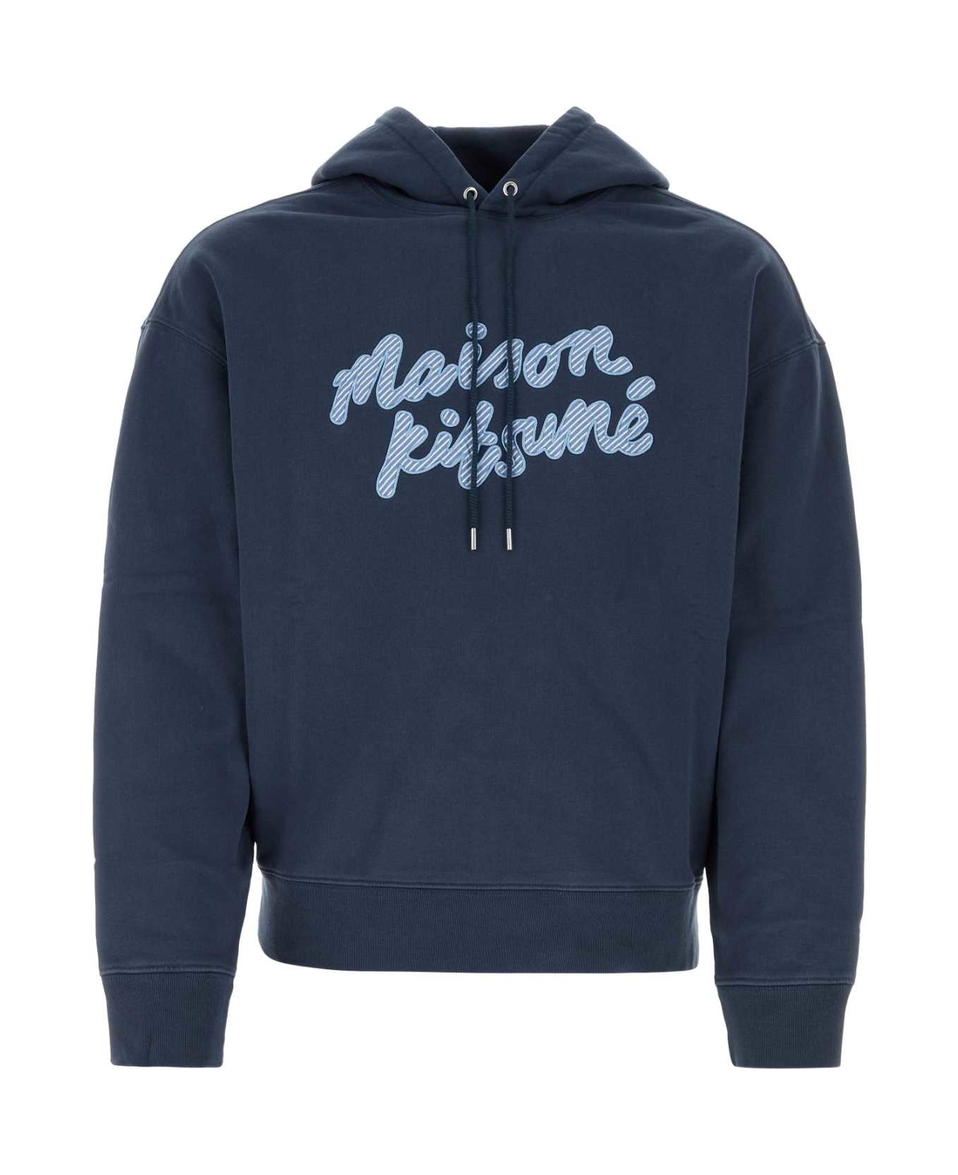 Maison Kitsuné Navy Blue Cotton Sweatshirt - INKBLUE