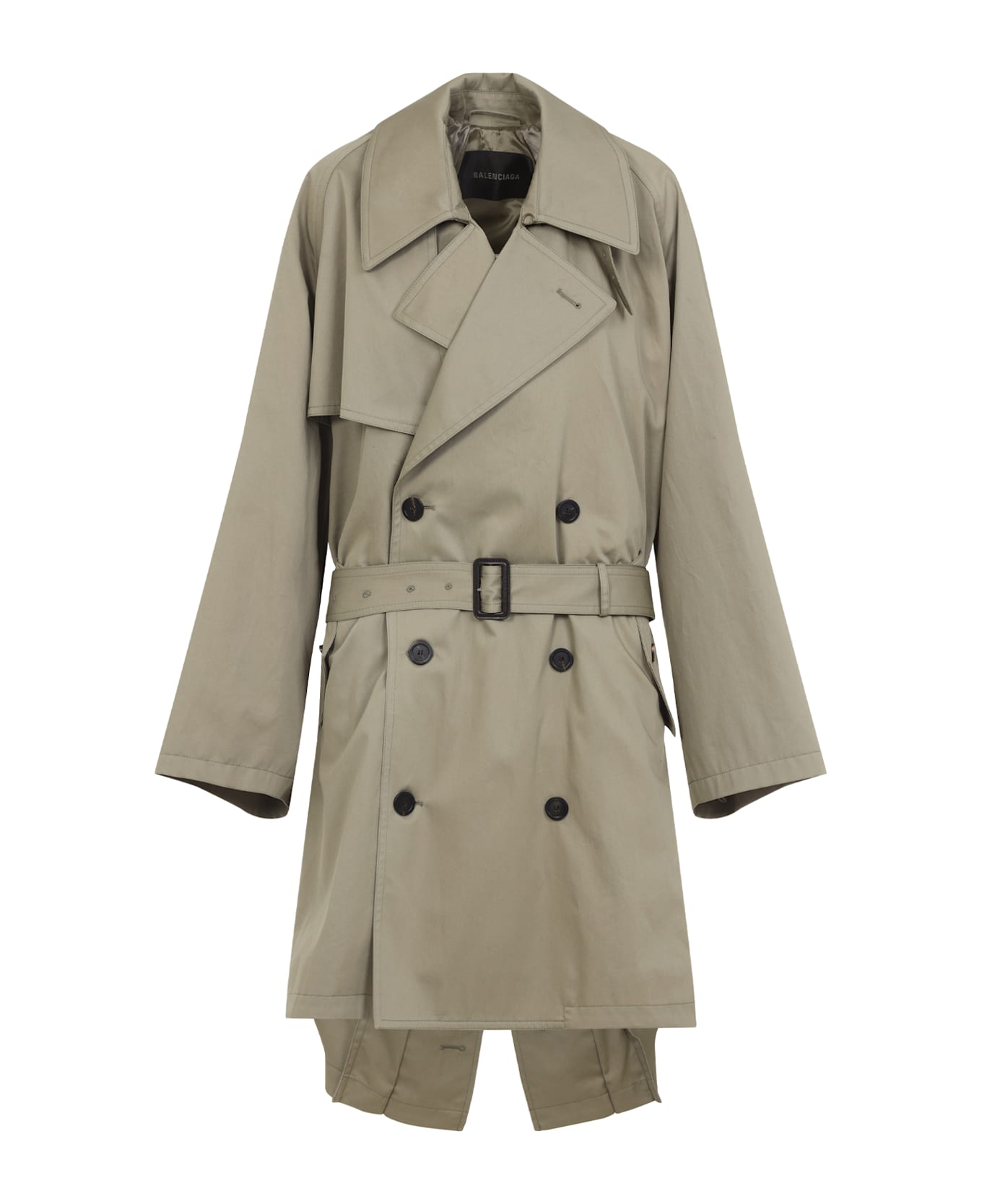 Balenciaga Draped Neck Trench - Explorer Beige レインコート
