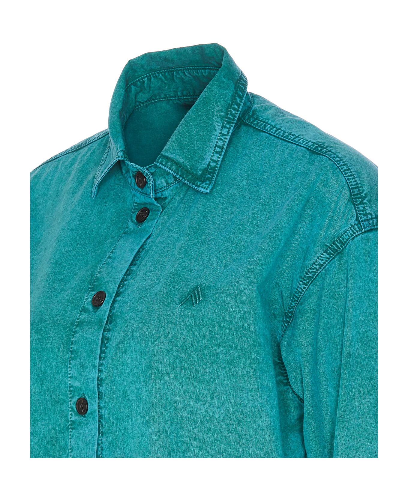 The Attico Logo Shirt Diana Jacket - Green