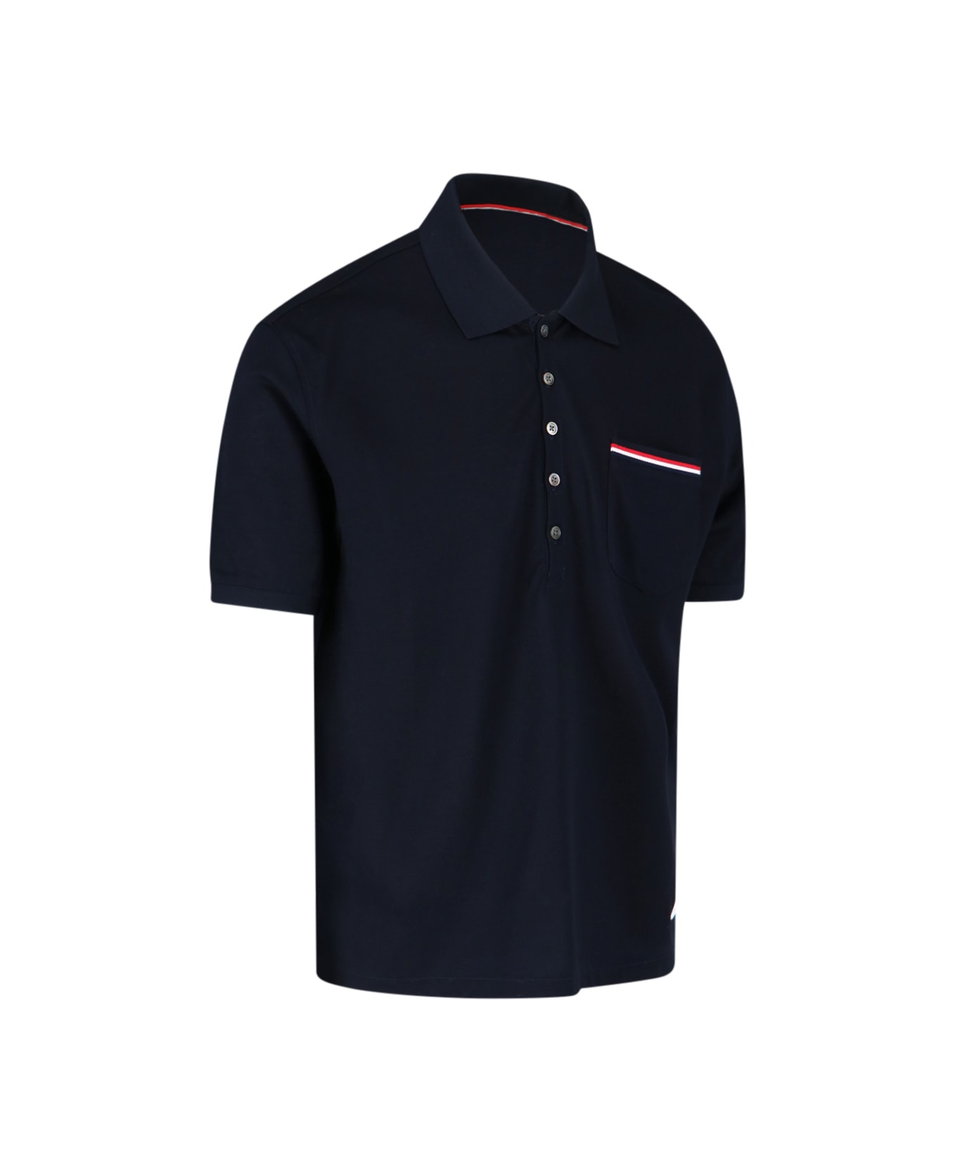 Thom Browne Logo Polo Shirt - Navy