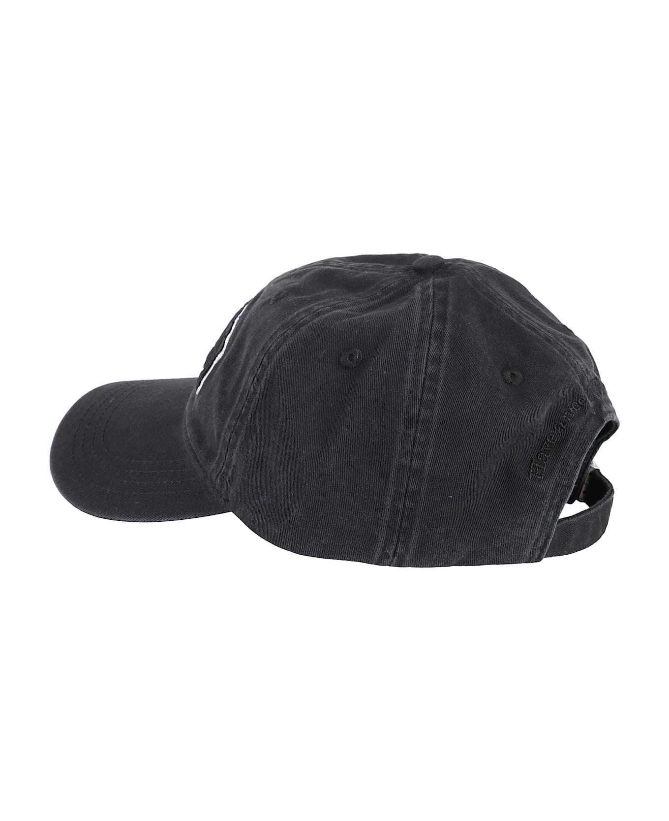 Ganni Canvas Cap Emb - Black