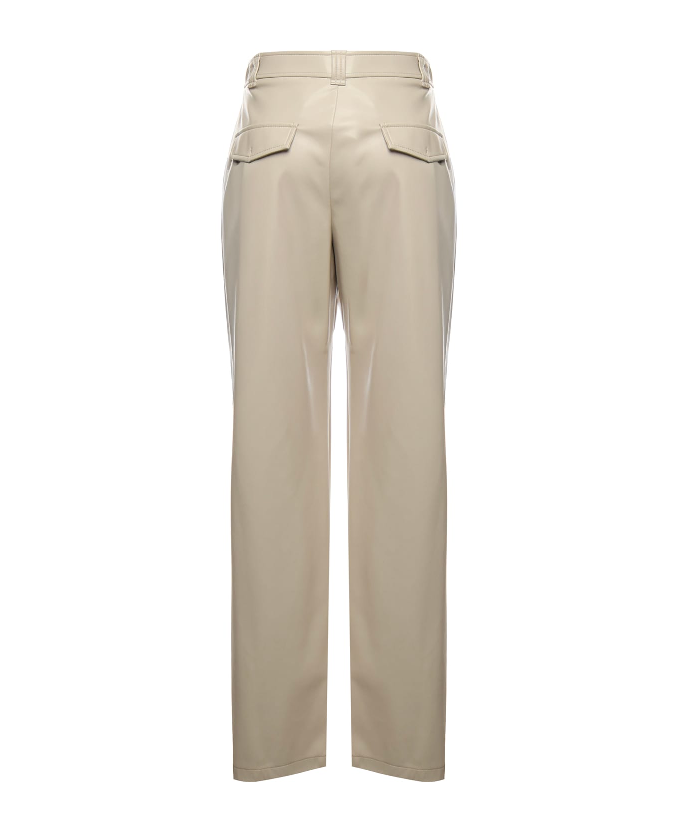 Pinko Soft Touch Leather Effect Balloon Trousers - BEIGE G. MAROSO