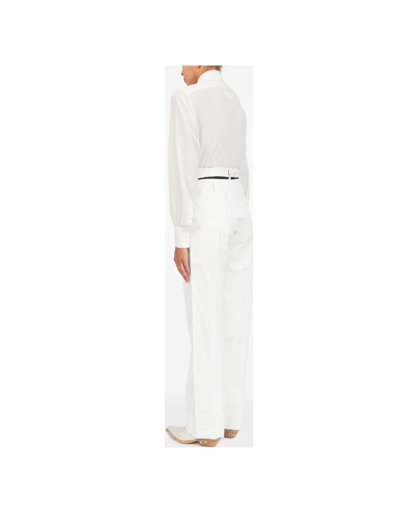 MM6 Maison Margiela Wax Trousers - White