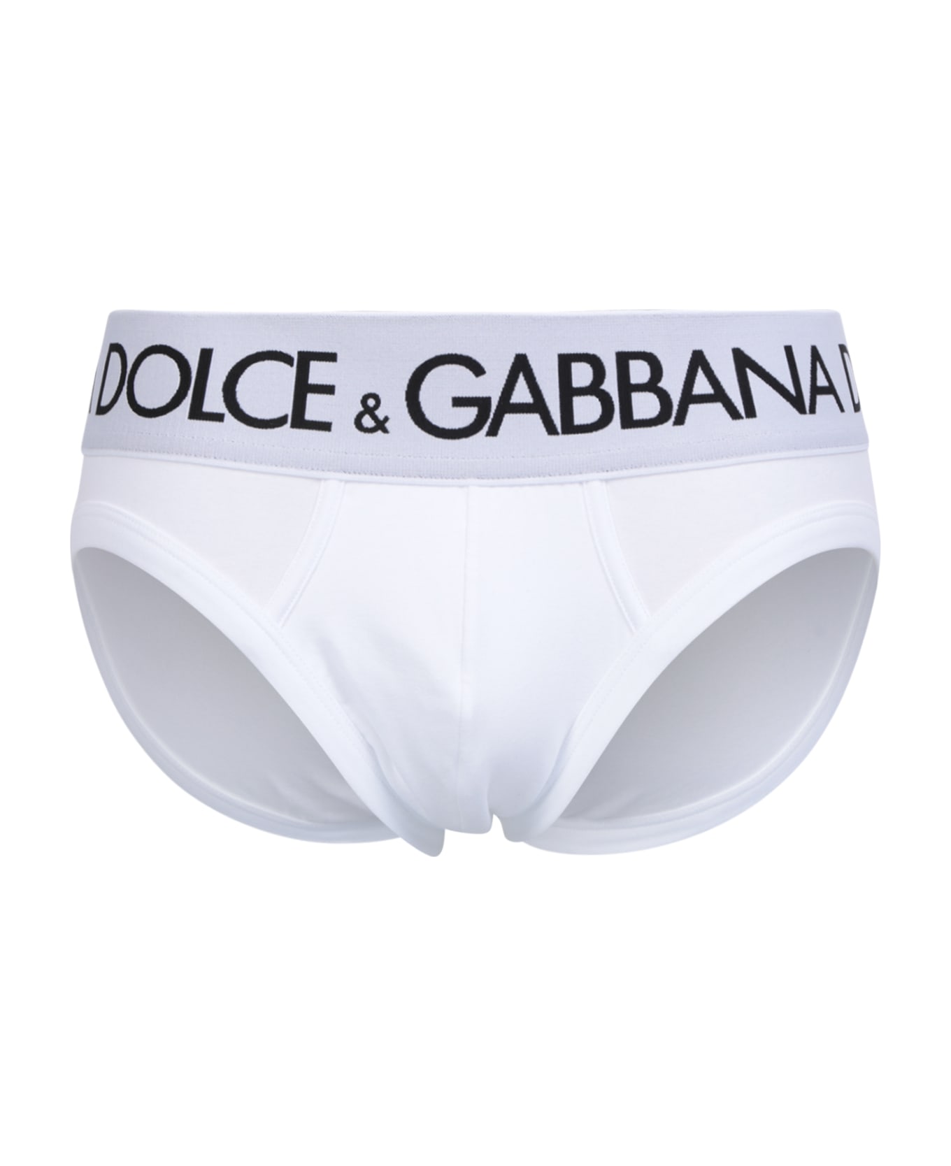 Dolce & Gabbana Elasticated Logo Waist Briefs - White