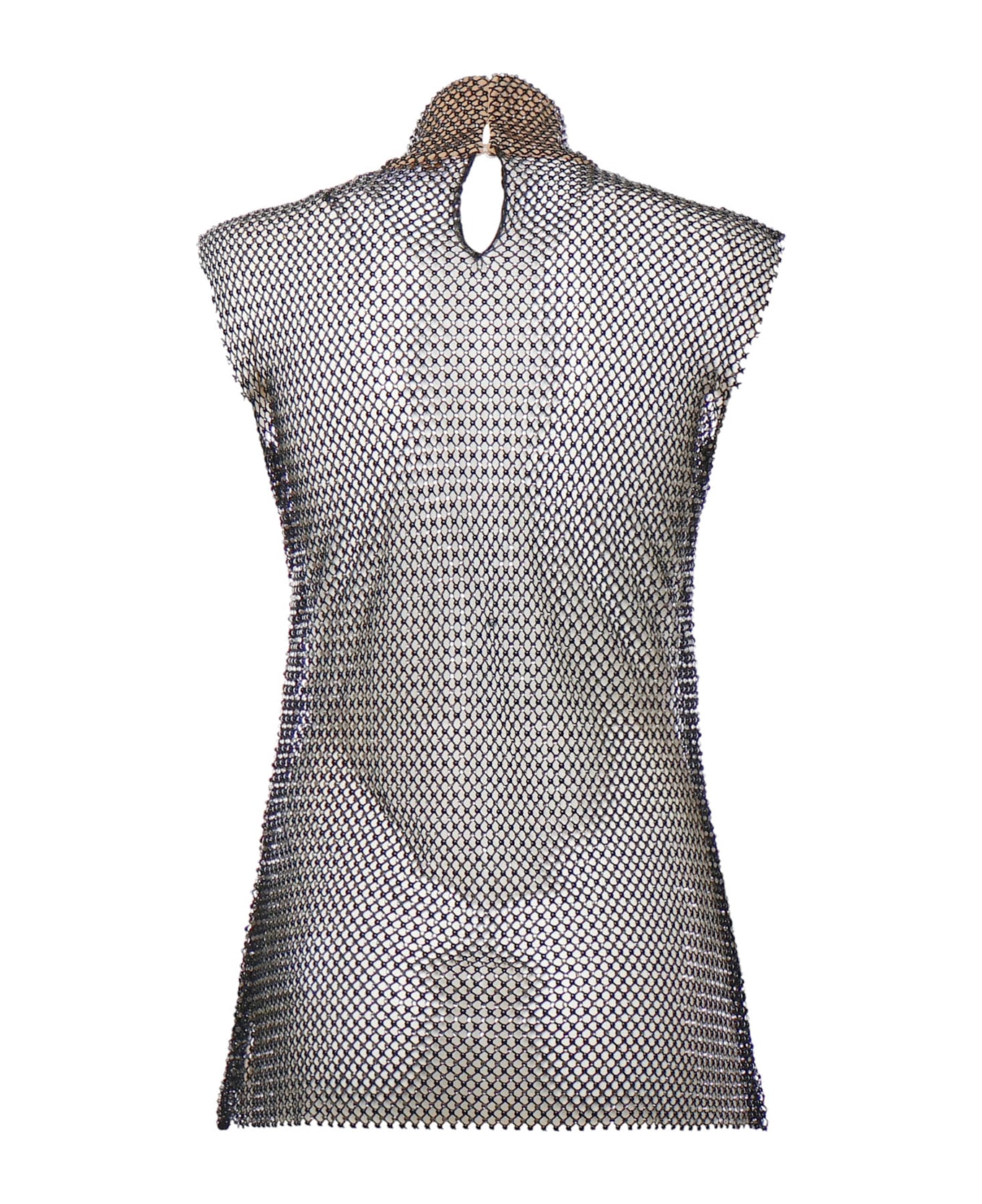 Genny Rhinestone Mesh Top - Black