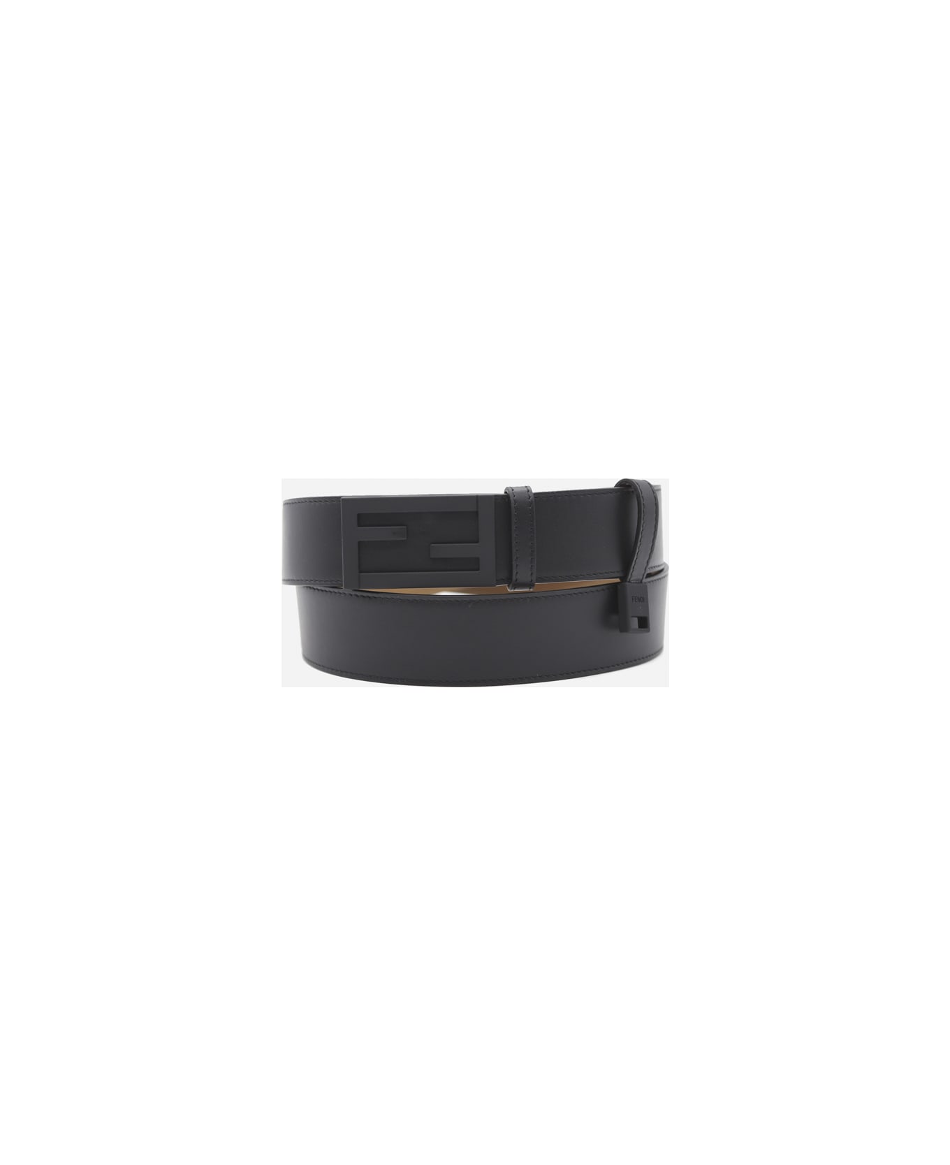 Fendi Leather Belt With Ff Baguette Buckle - Black