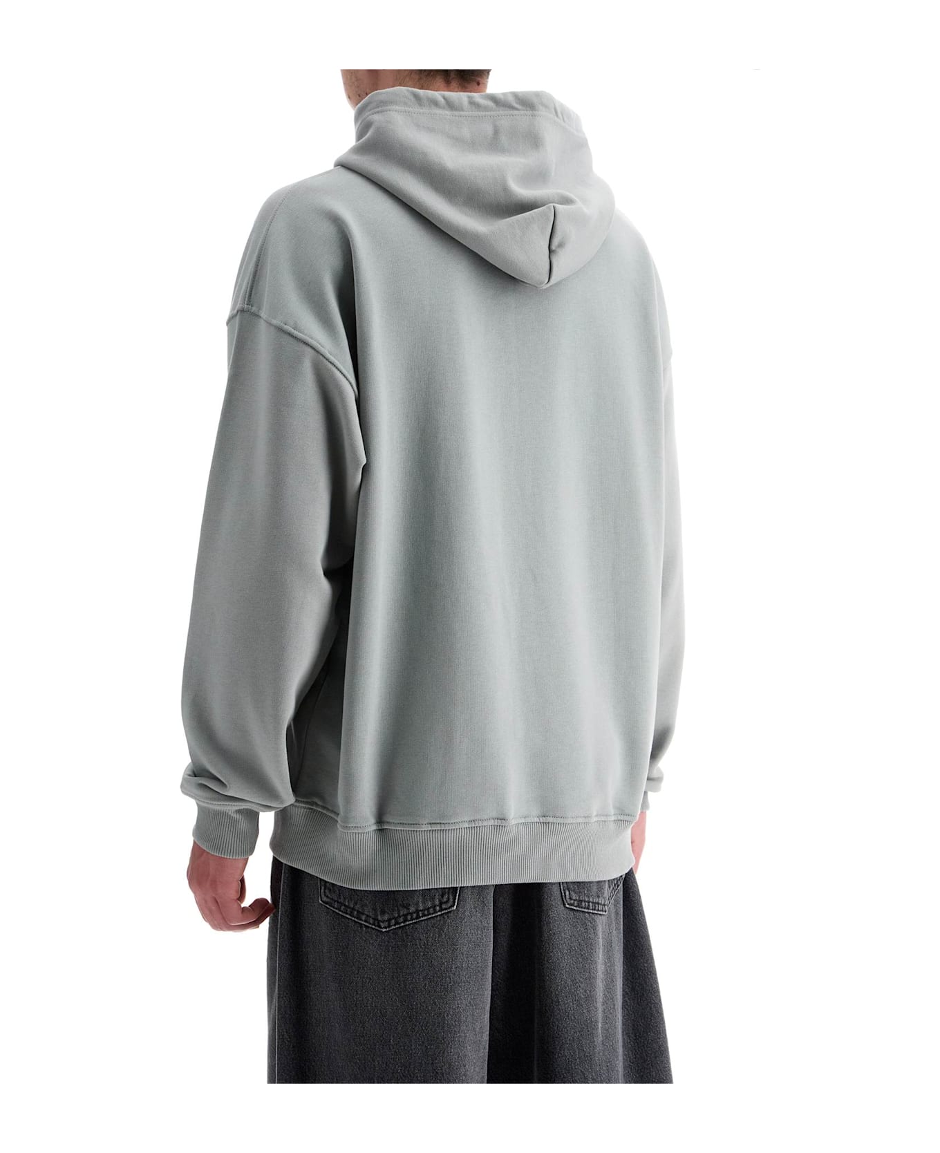 Diesel Men's Grey Cotton Hoodie With Kangaroo Pocket - Grigio