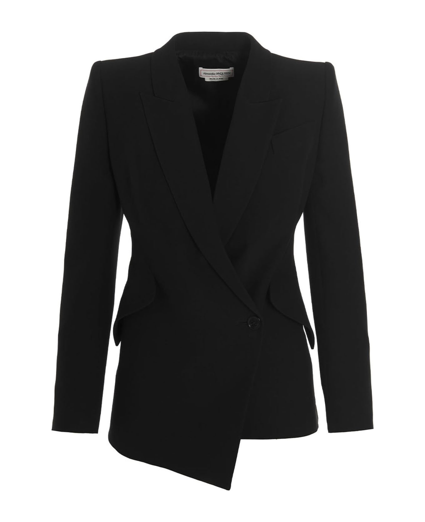 Alexander McQueen Asymmetrical Blazer Jacket - black