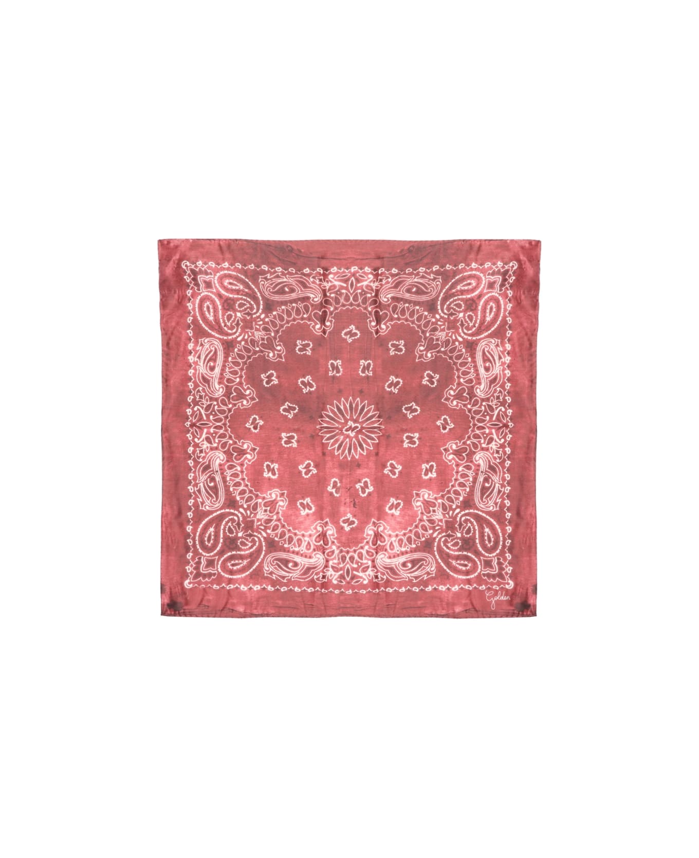Golden Goose Scarf With Plaisley Pattern - RED