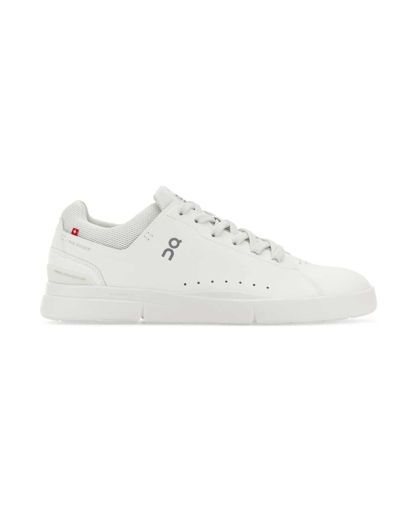 ON White Synthetic Leather And Mesh The Roger Advantage Sneakers - ALLWHITE スニーカー