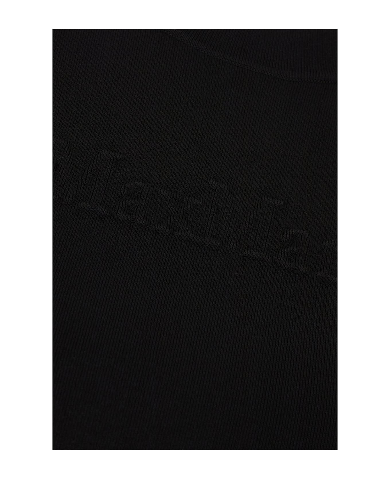 Max Mara Black Stretch Viscose Blend T-shirt - Nero