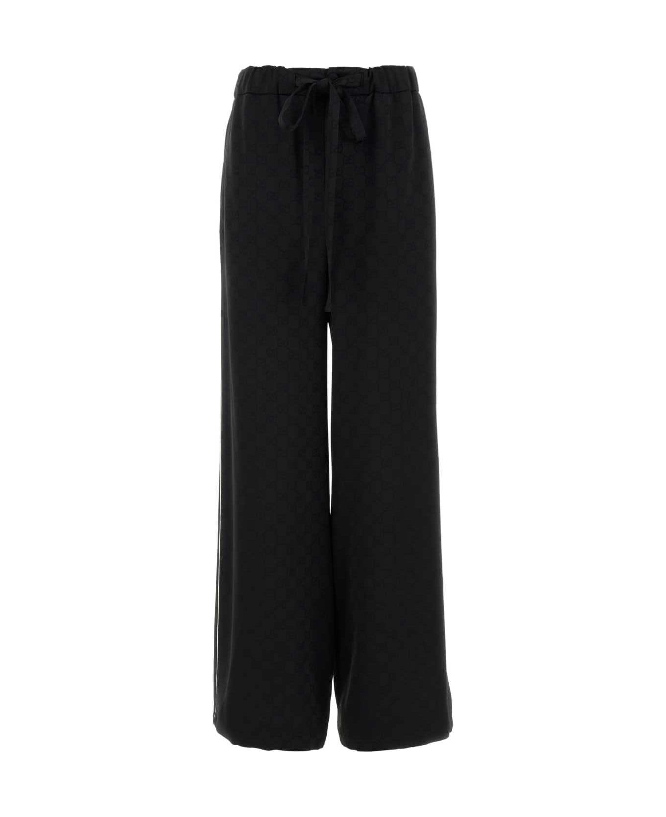 Gucci Black Satin Pyjama Pant - Black