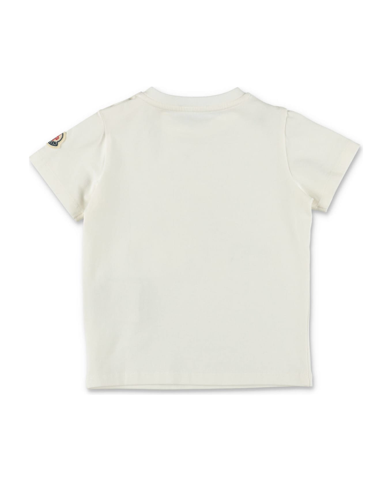Moncler T-shirt Bianca In Jersey Di Cotone Baby Girl - Bianco Tシャツ＆ポロシャツ