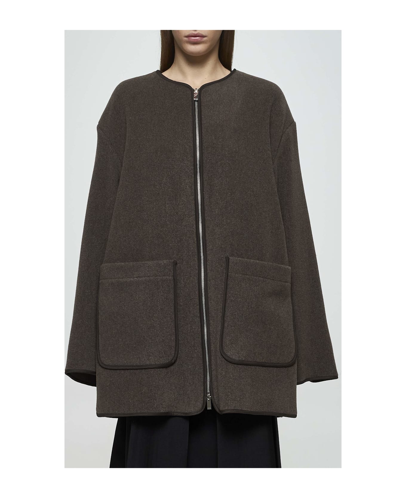 Totême Brown Felt Jacket - Grey