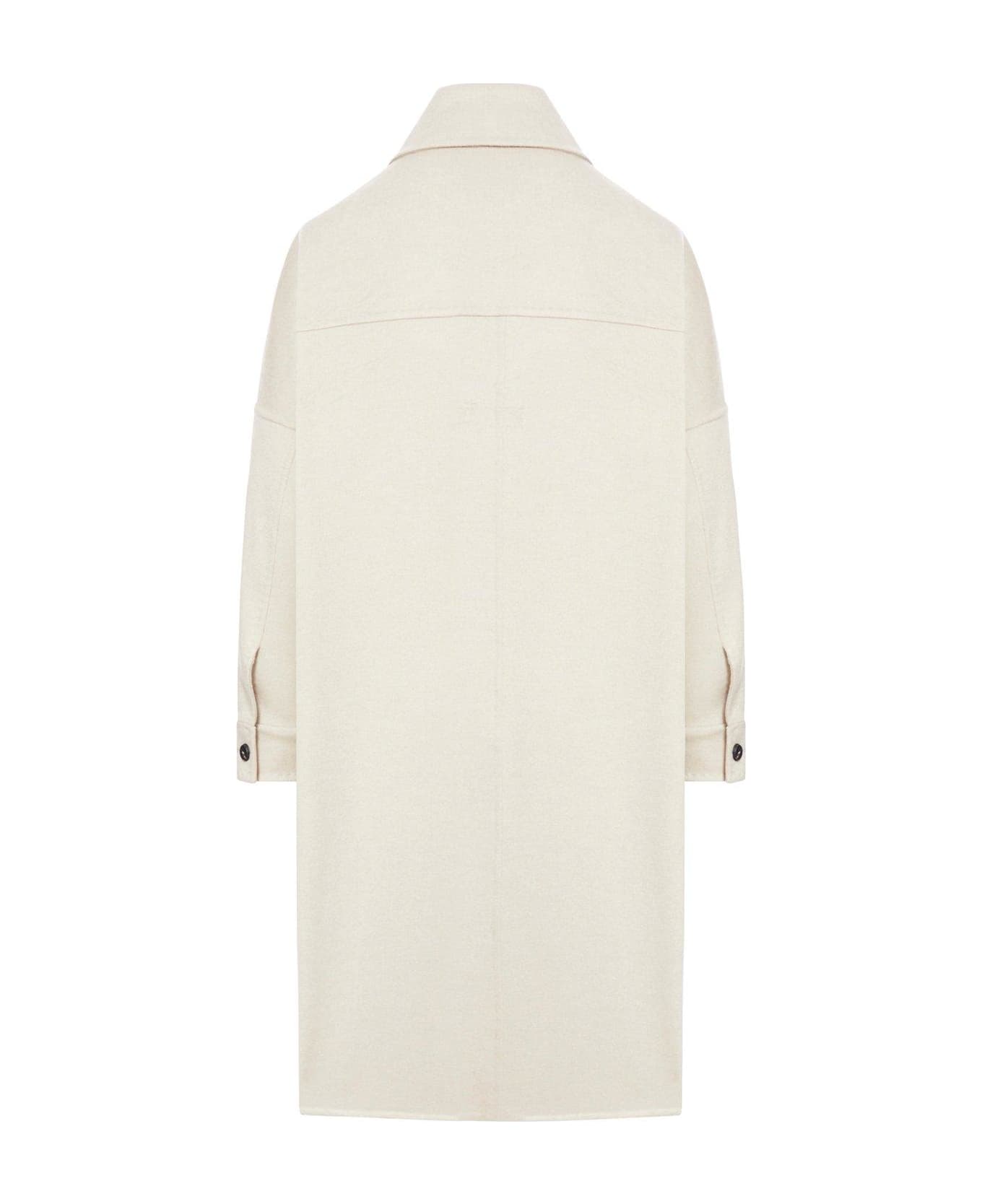 Max Mara Button Detailed Oversized Coat - Grey