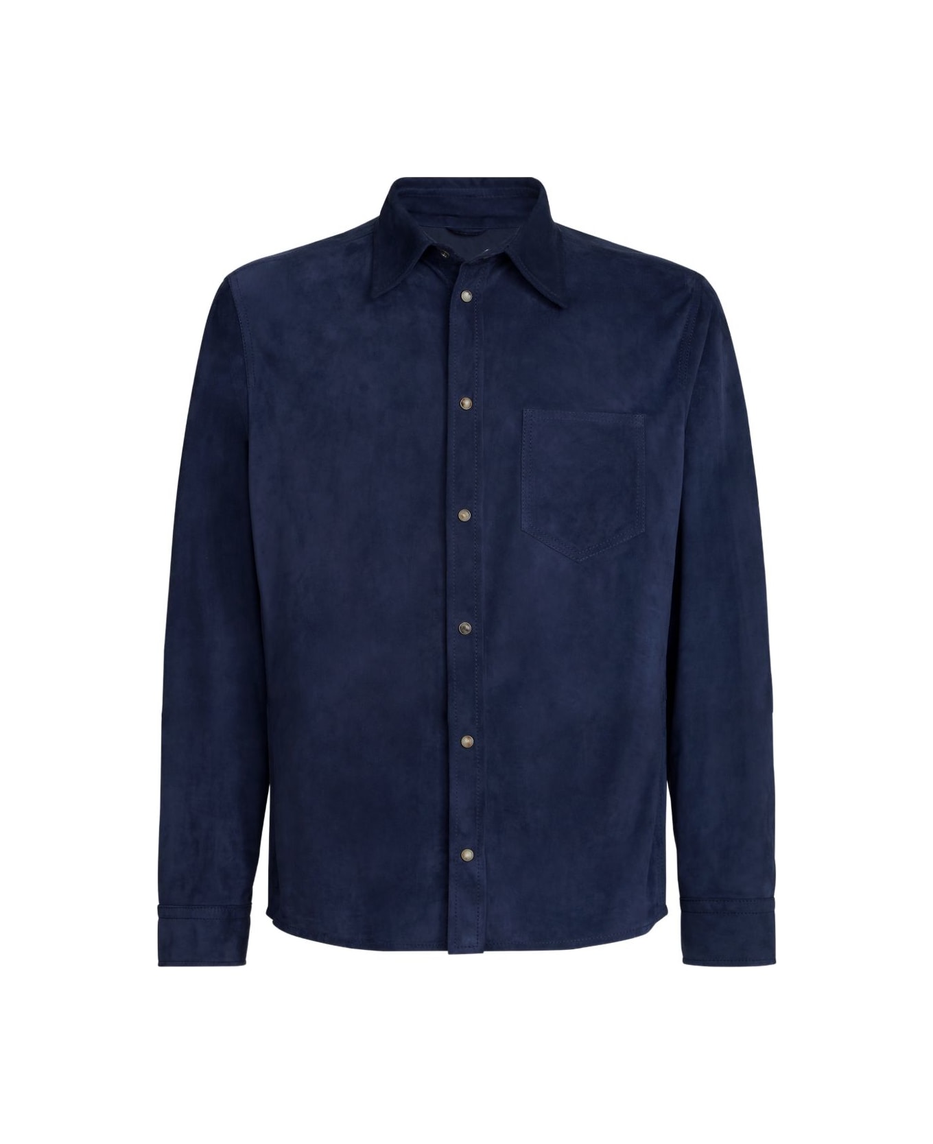 Brunello Cucinelli Leather Shirt - Blue