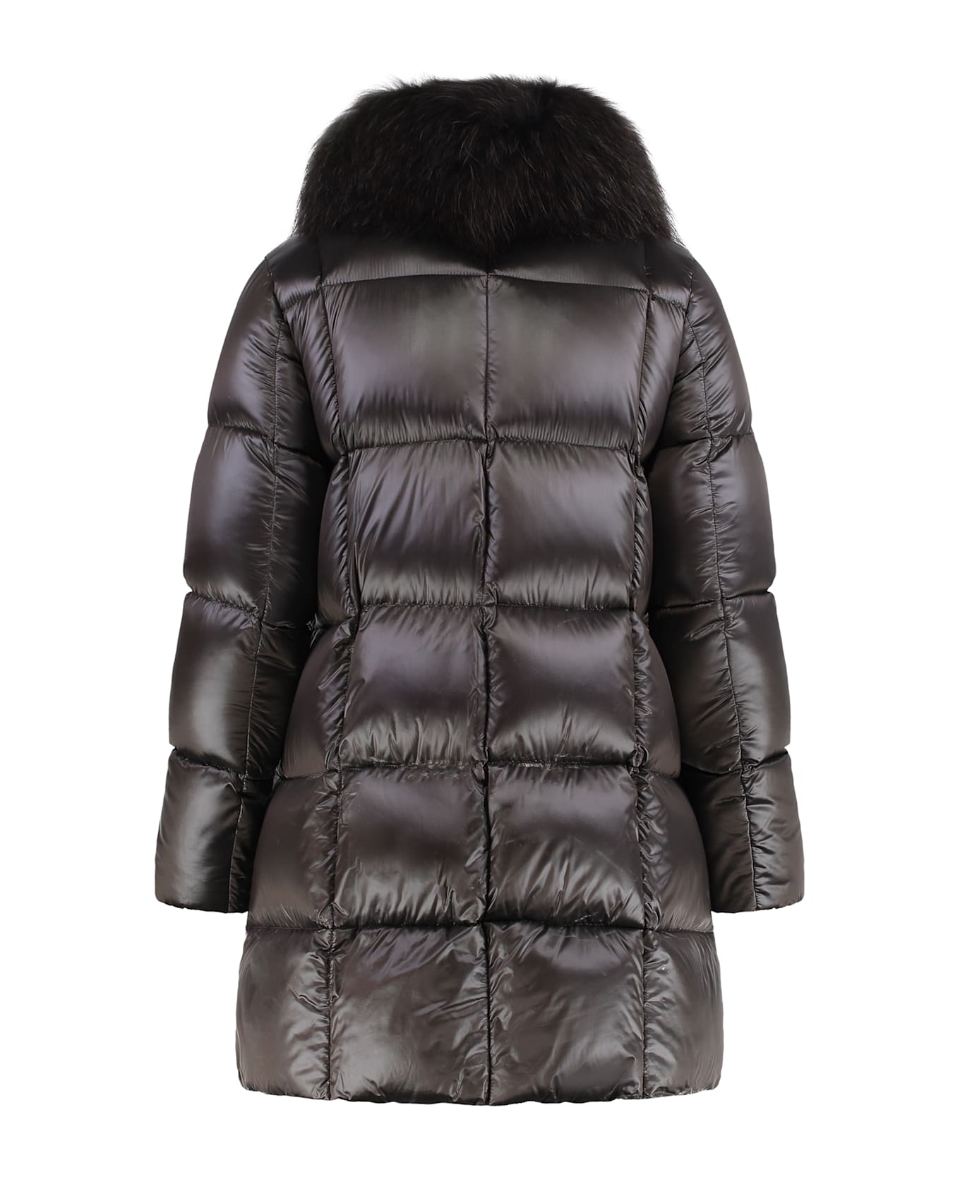 Moorer Fur Collar Down Jacket - brown
