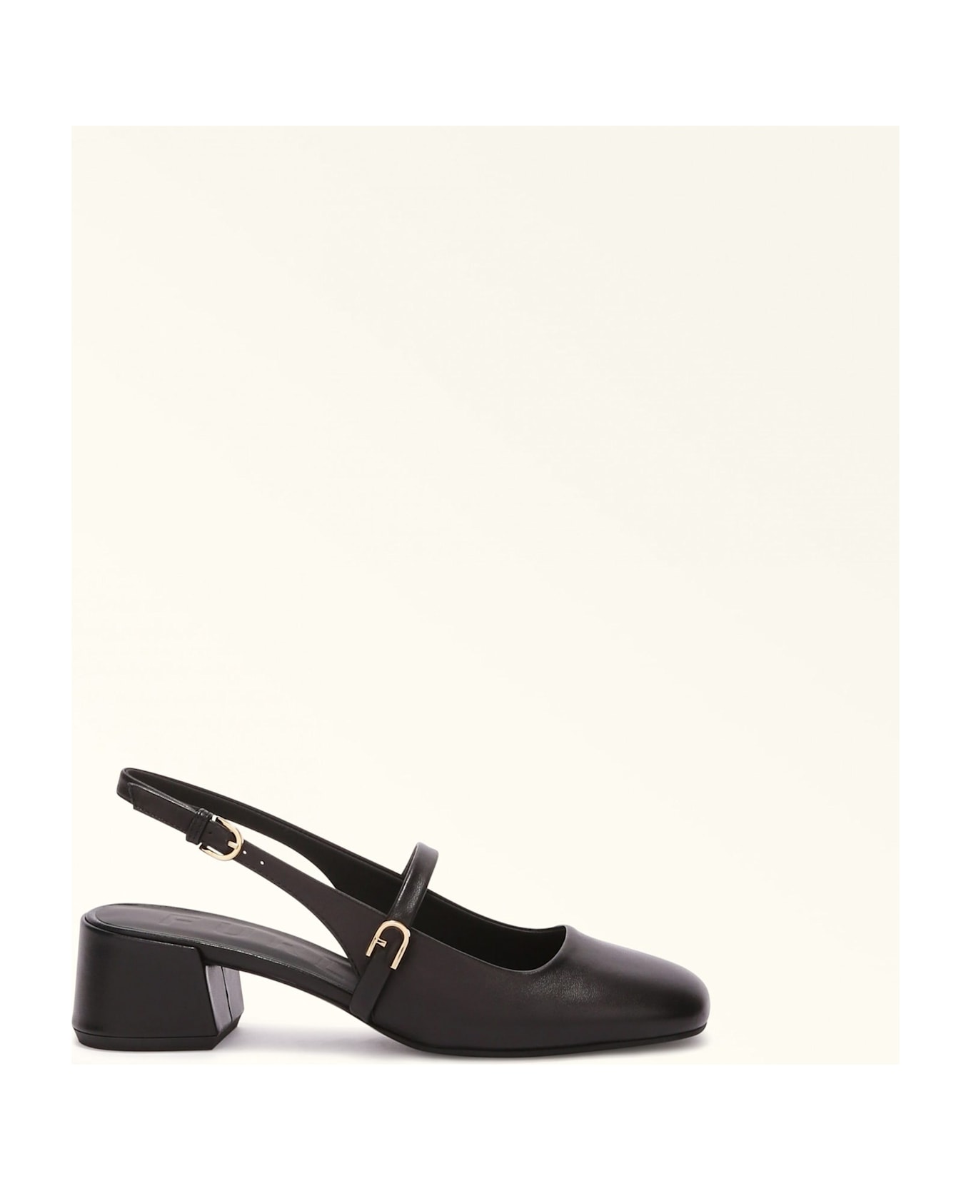 Furla Mary Jane Shoes In Black Leather - Black