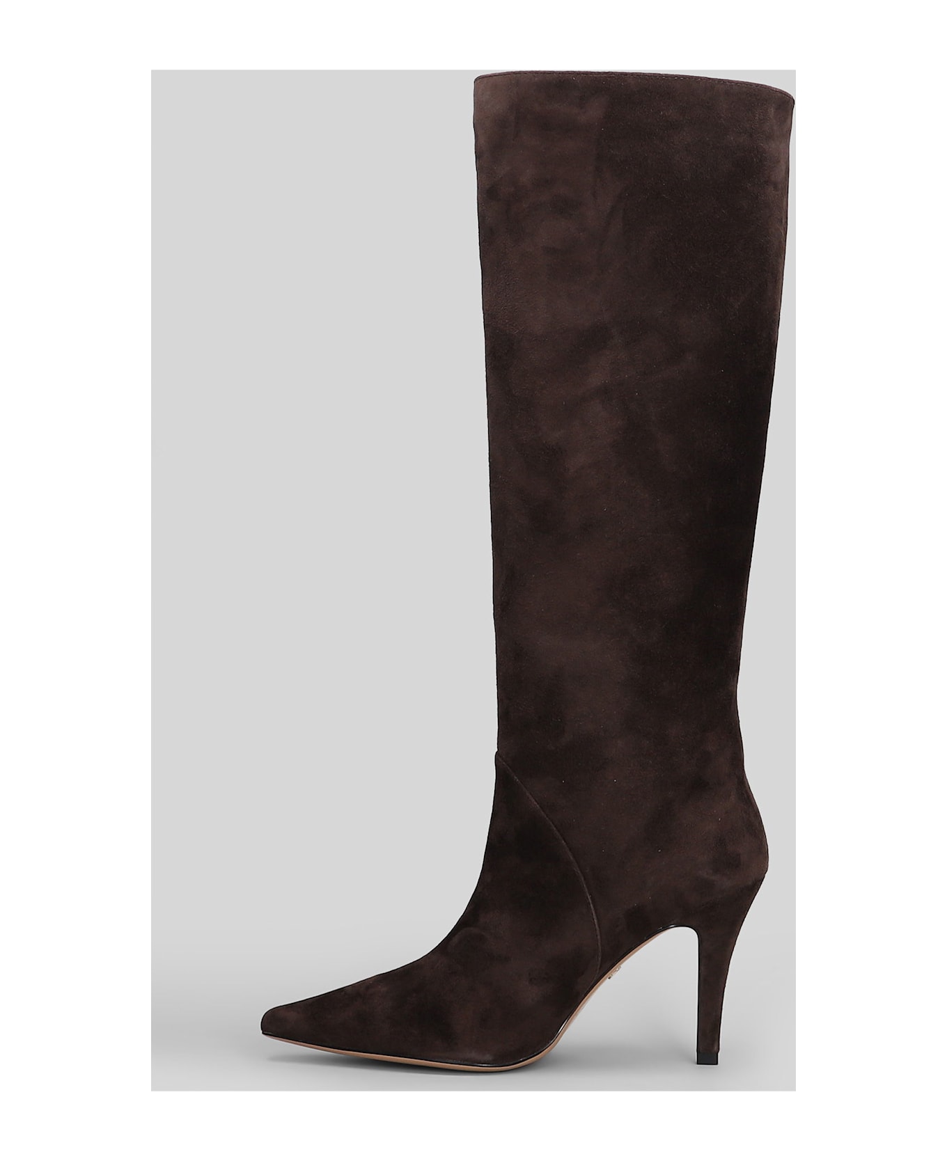 Lola Cruz High Heels Boots In Brown Suede - brown