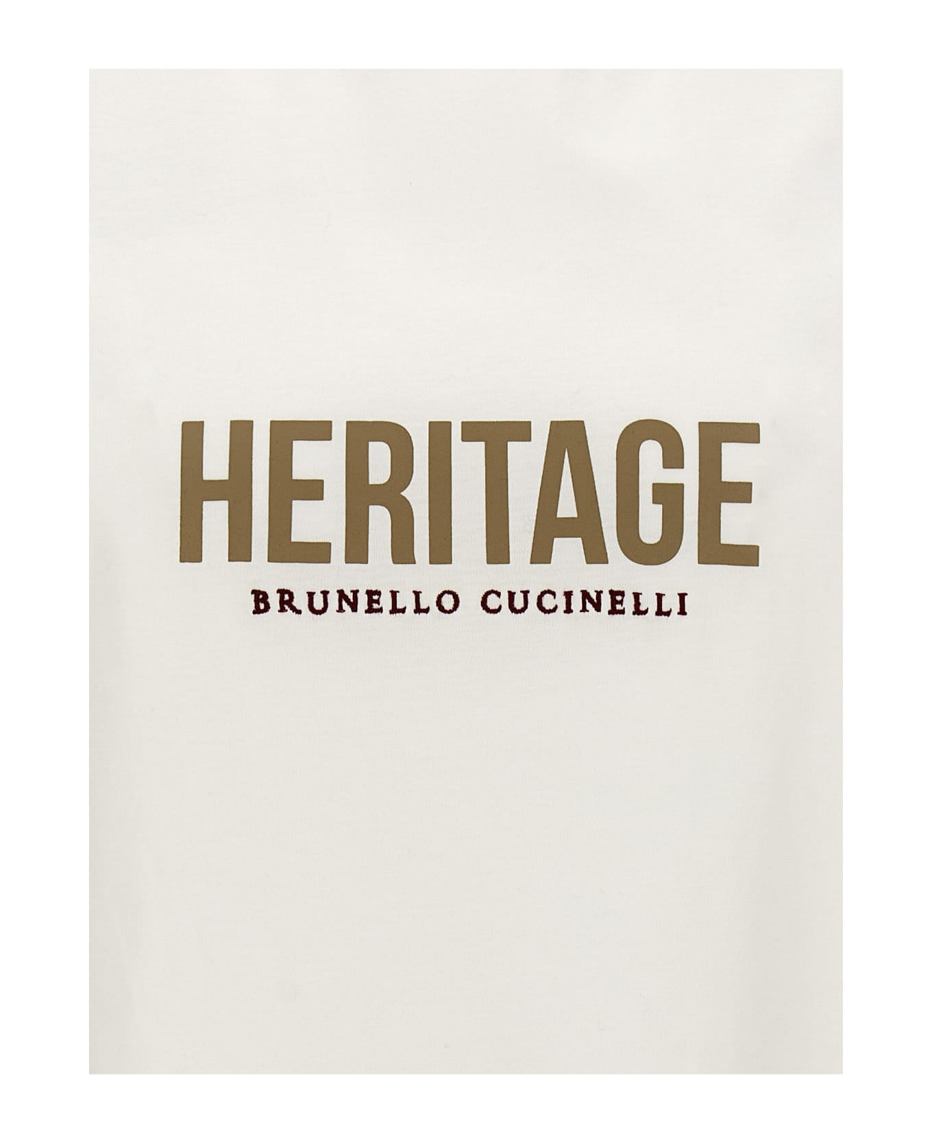 Brunello Cucinelli Logo Print T-shirt - White
