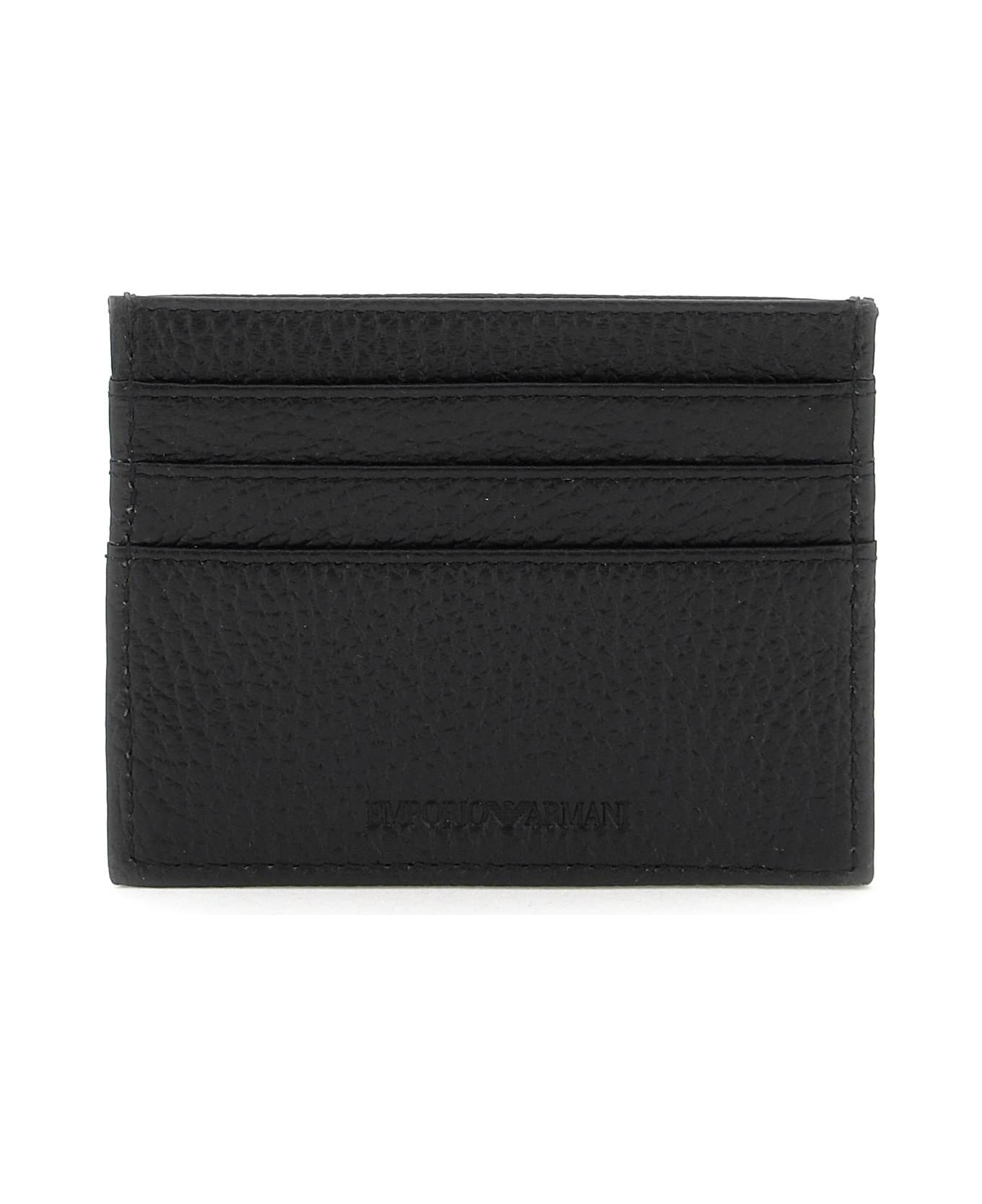 Emporio Armani Grained Leather Cardholder - Black