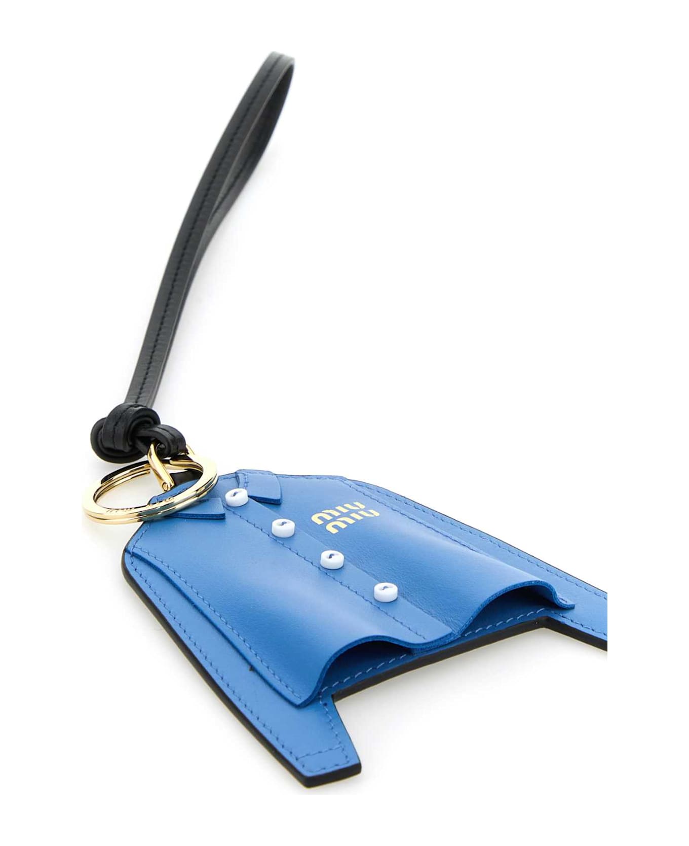 Miu Miu Cerulean Blue Leather Keyring - PERVINCA