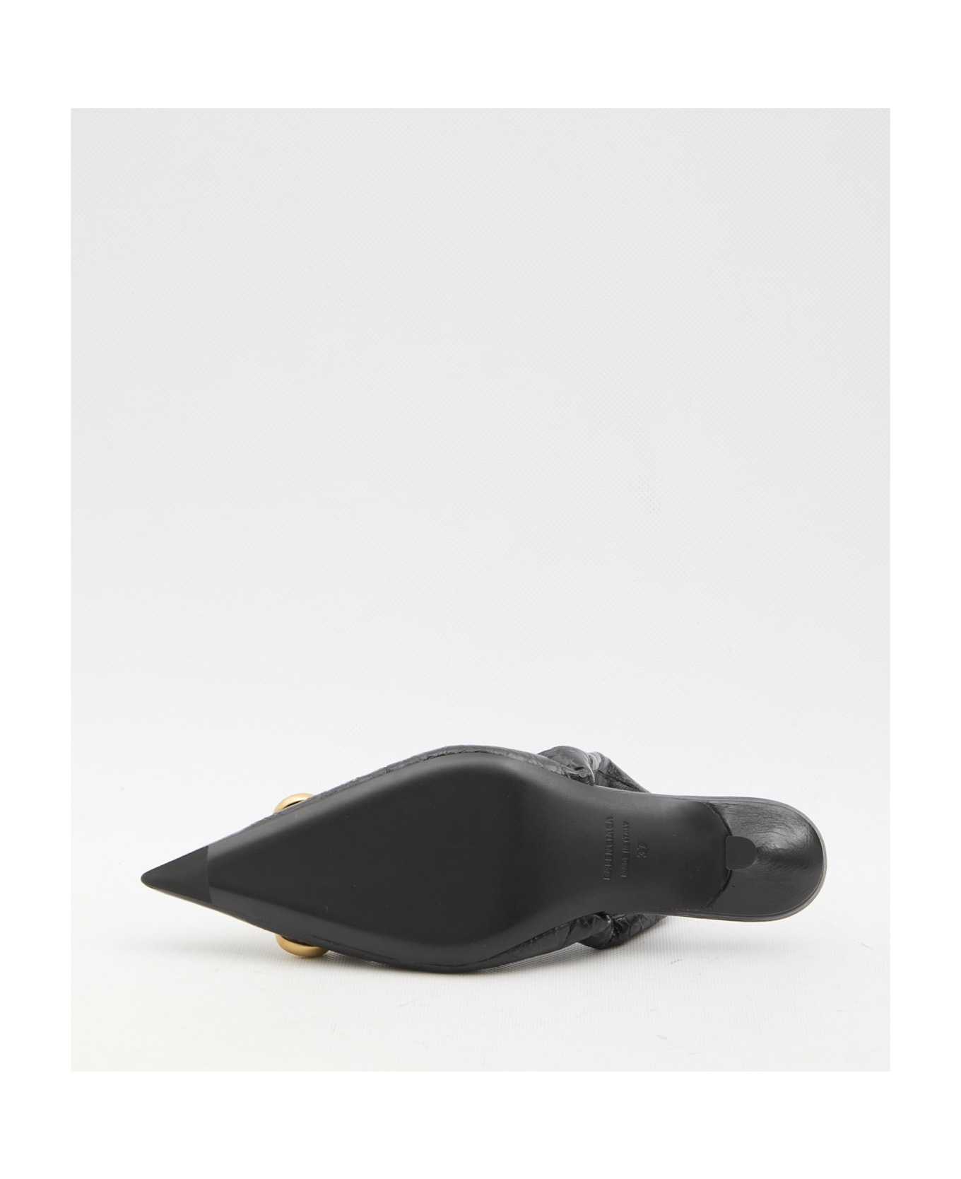 Balenciaga Black Leather Monaco Pumps - BLACK