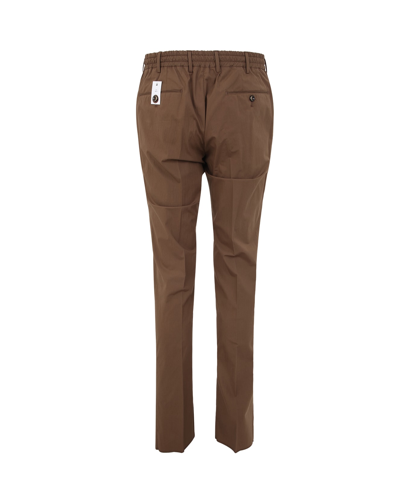 PT Torino Man Seersucker Trousers With Coulisse - Colonial