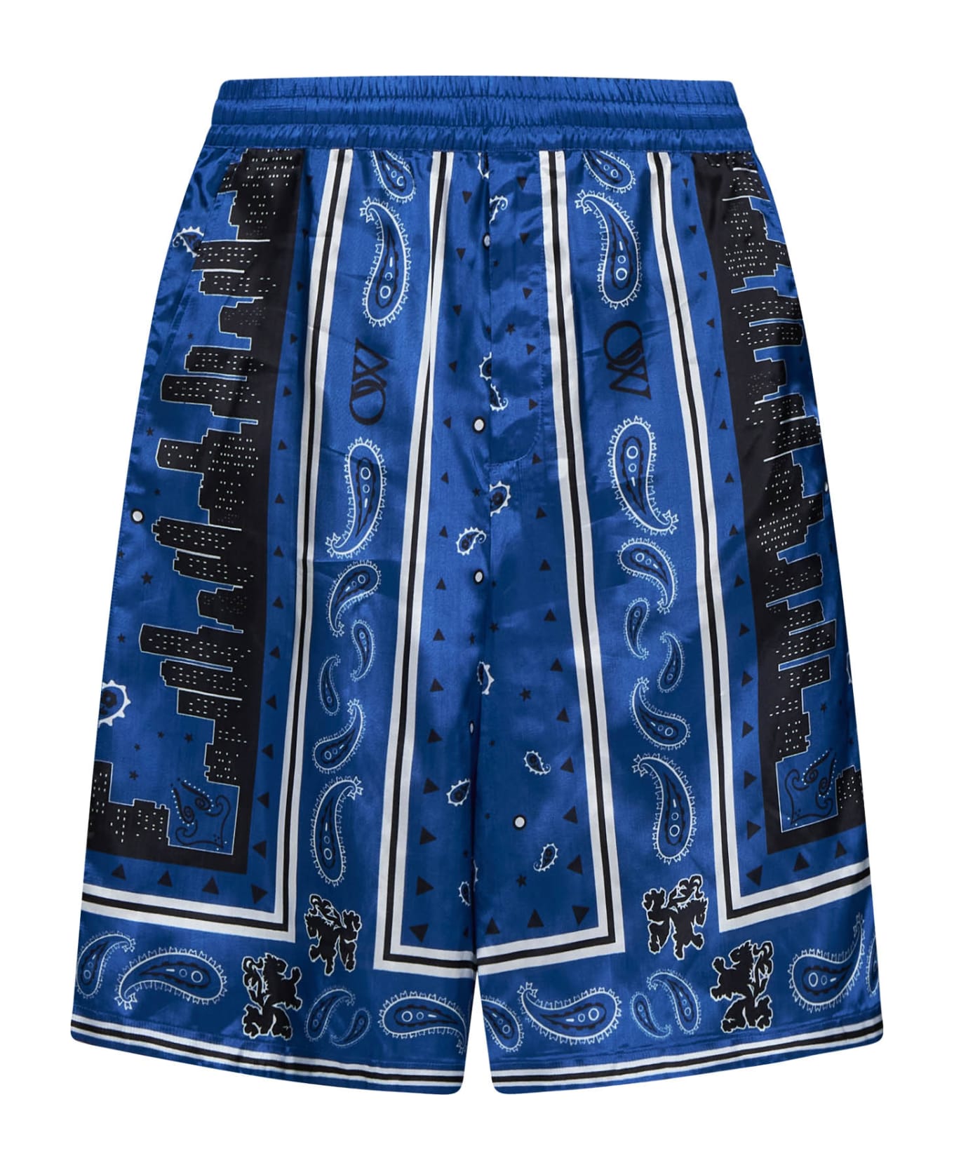 Off-White Blue Viscose Bermuda Shorts - Blue ショートパンツ