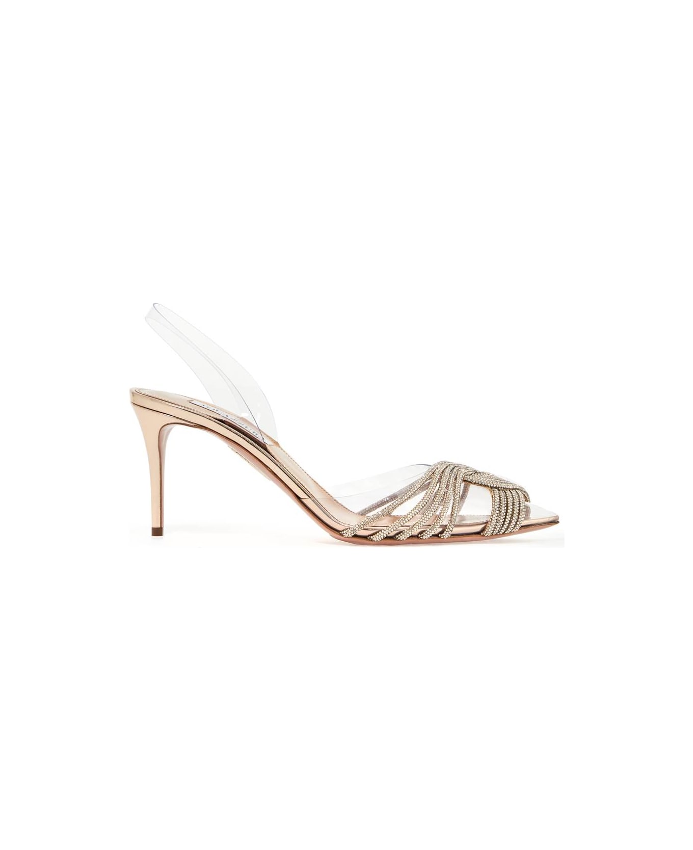 Aquazzura Gatsby Plexi Slingback - GOLD