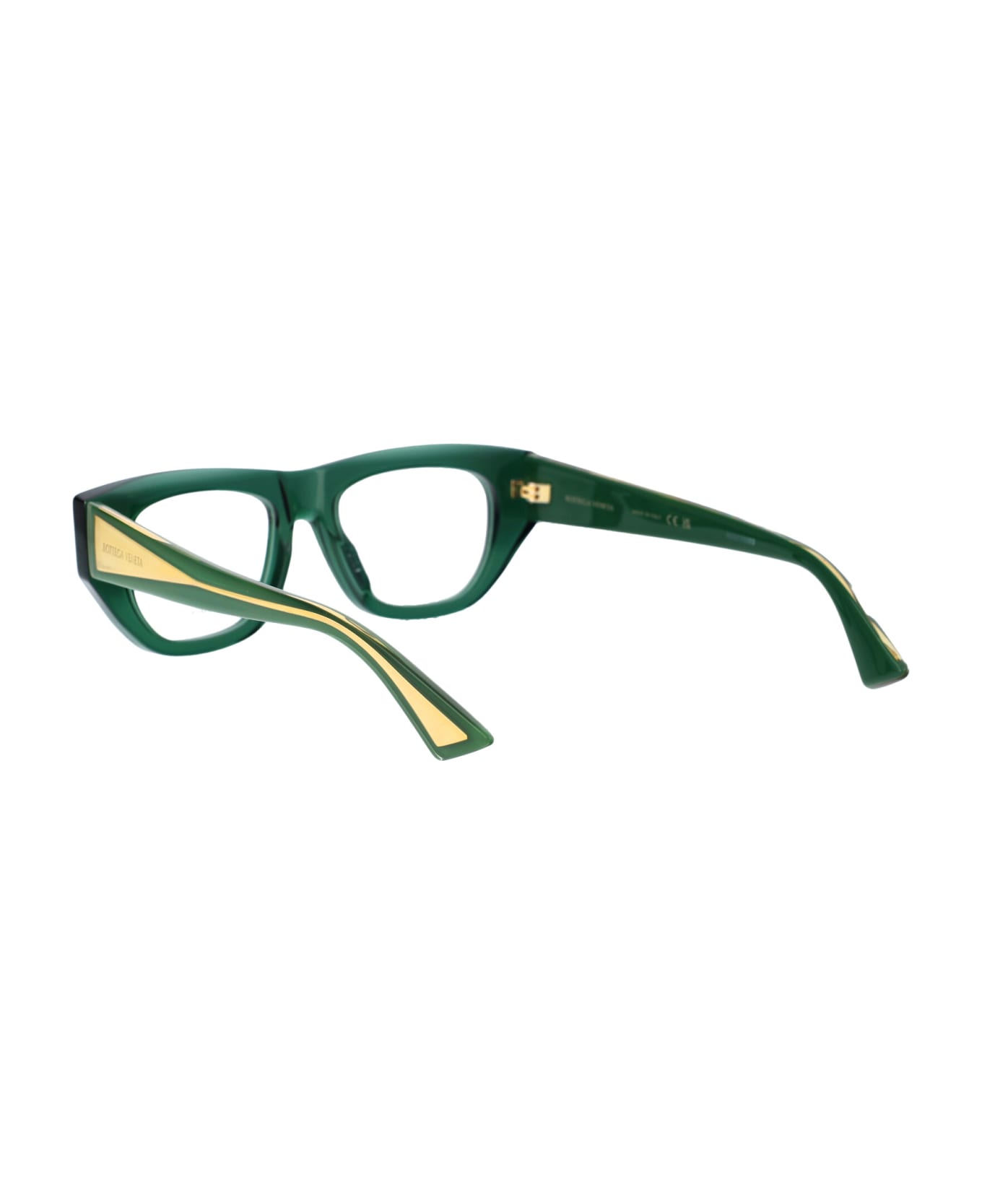 Bottega Veneta Eyewear Bv1279o Glasses - 003 GREEN CRYSTAL TRANSPARENT アイウェア