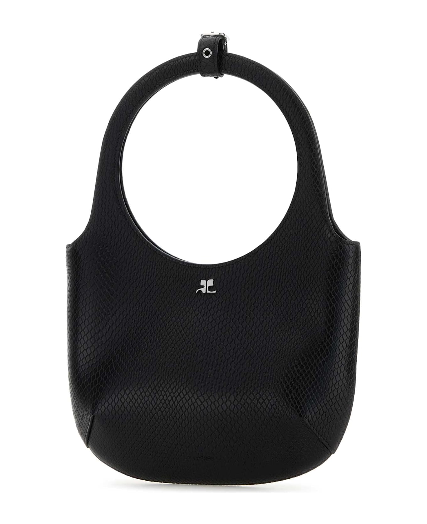 Courrèges Black Leather Holy Handbag - Black