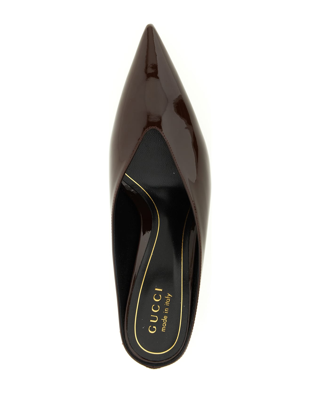 Gucci Patent Mules - Bordeaux