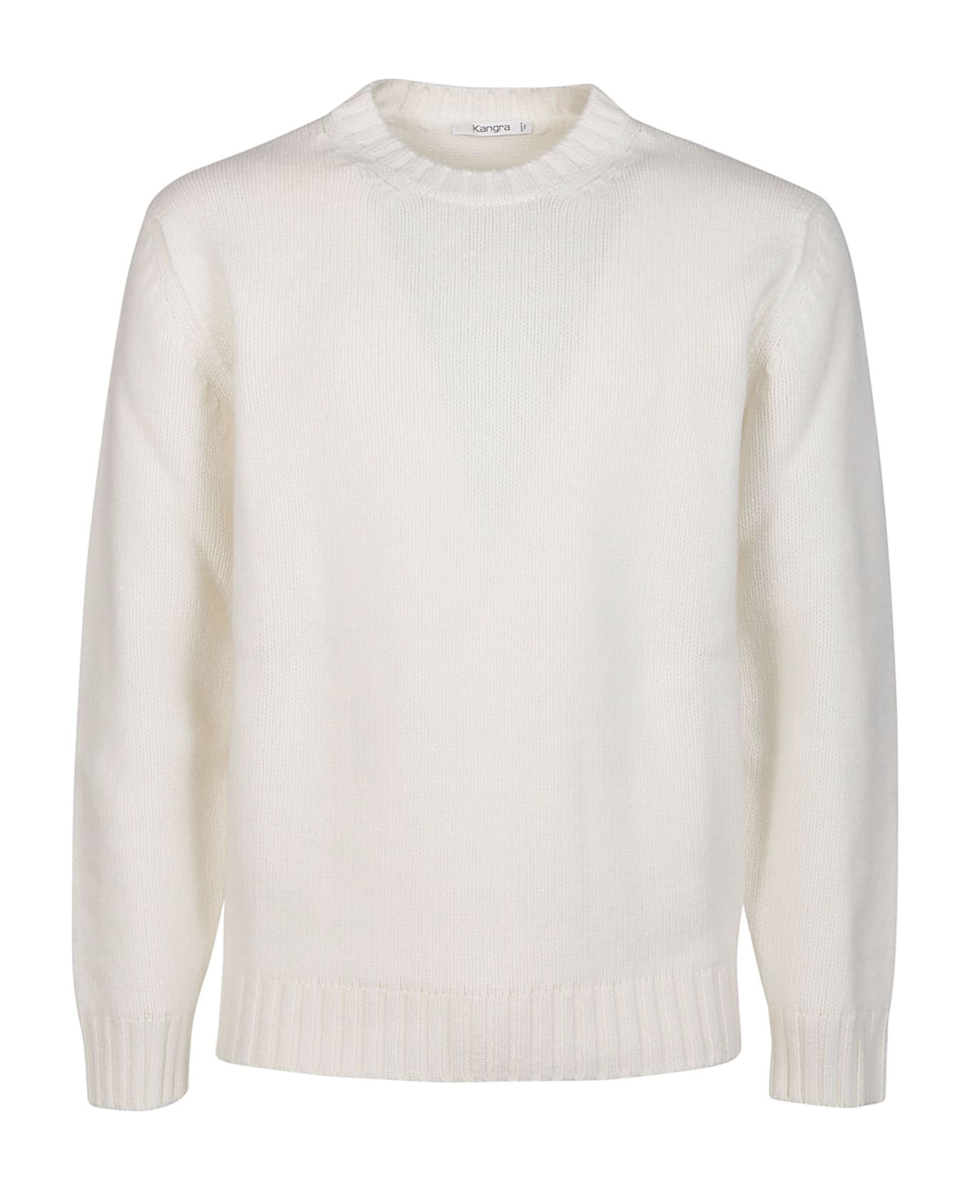 Kangra Basic Round Neck Sweater - Bianco