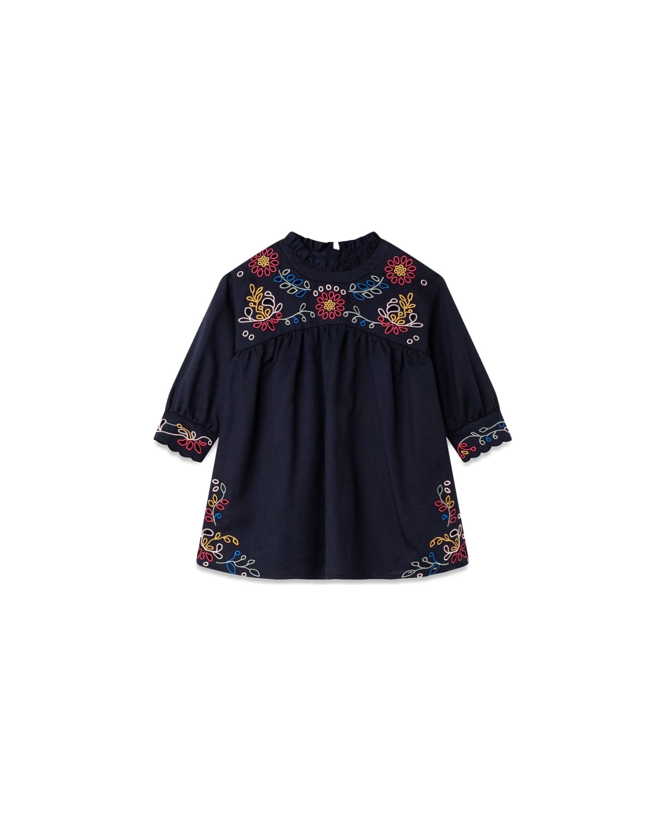 Chloé Flower Embroidery Dress - BLUE ワンピース＆ドレス