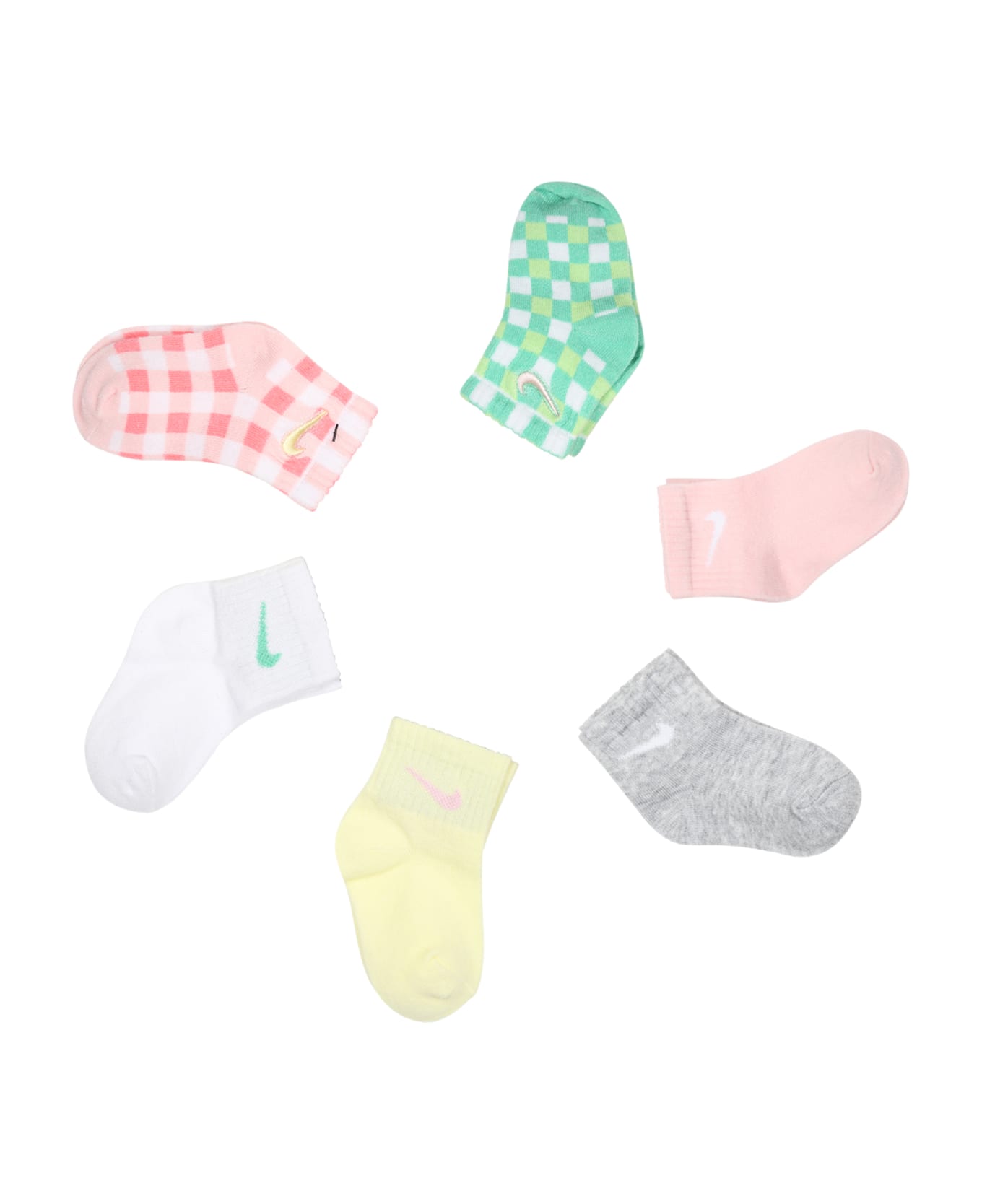 Nike Multicolor Set For Baby Girl With Iconic Swoosh - Multicolor ボディスーツ＆セットアップ