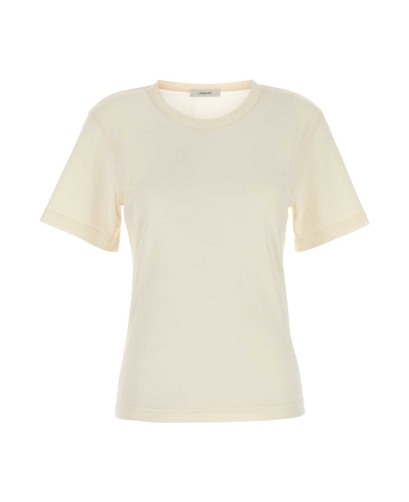 Lemaire Cream Cotton T-shirt - LIGHTCREAM