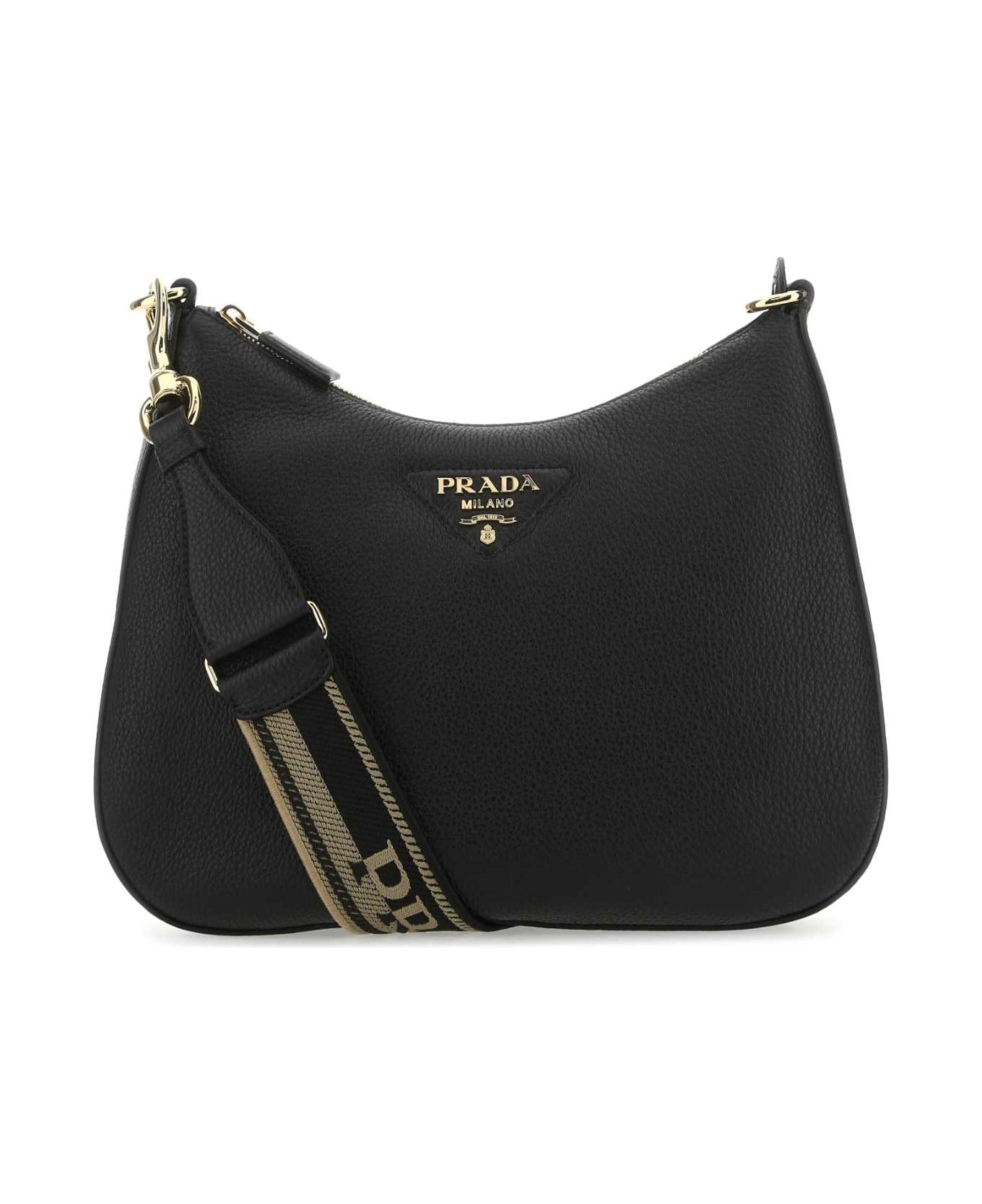 Prada Black Leather Shoulder Bag - Black