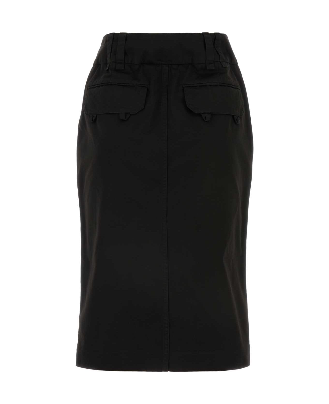 Saint Laurent Black Denim Skirt - BLACKCOSMOS